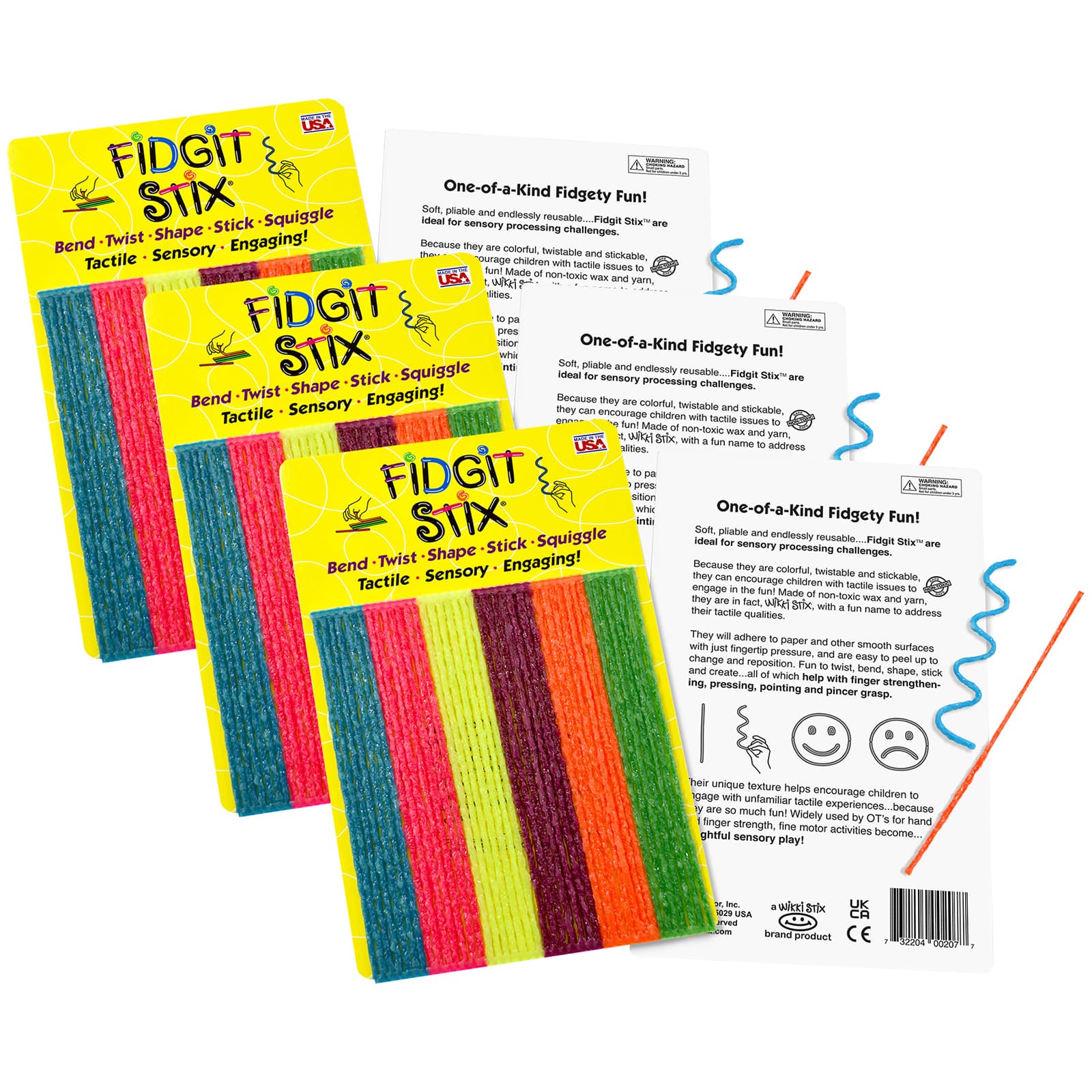 Wikki Stix&#xAE; Fidgit Stix, 3 Packs of 42