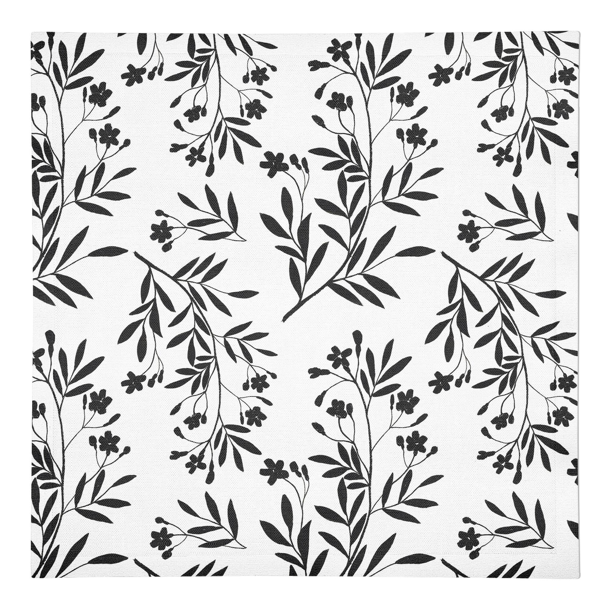 Monochromatic Floral Bunch 10" x 10" Cotton Twill Napkin