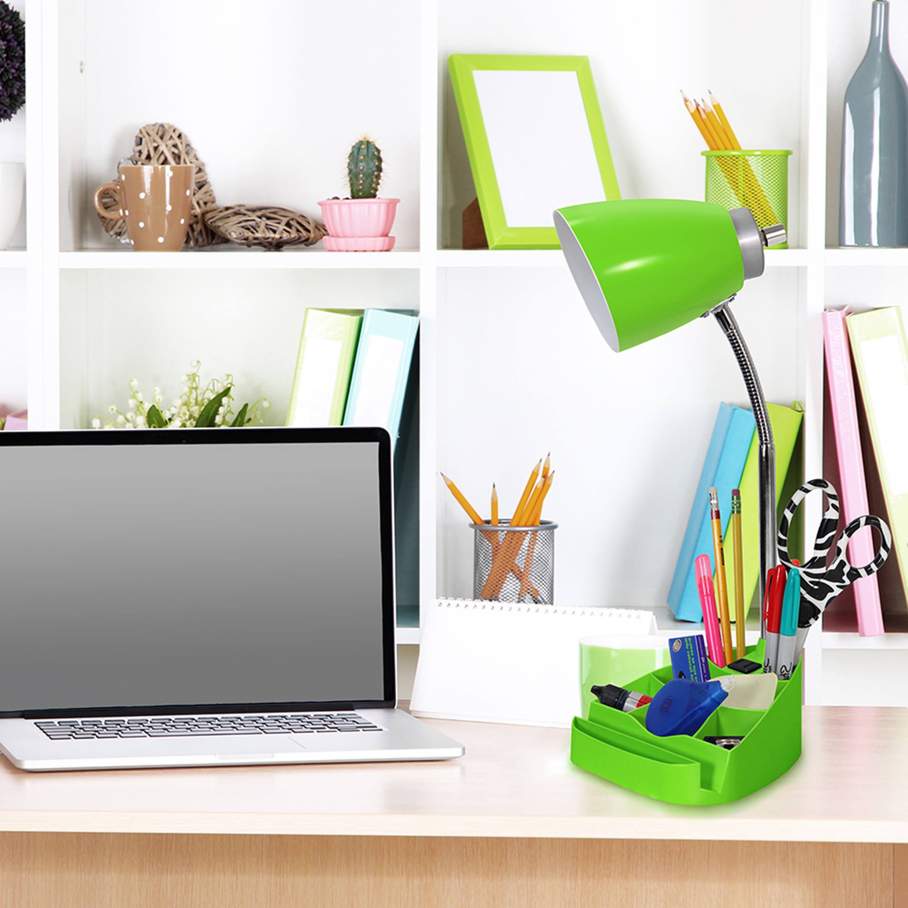 LimeLights 18.5&#x22; Gooseneck Desk Lamp with Tablet Stand and Charging Outlet