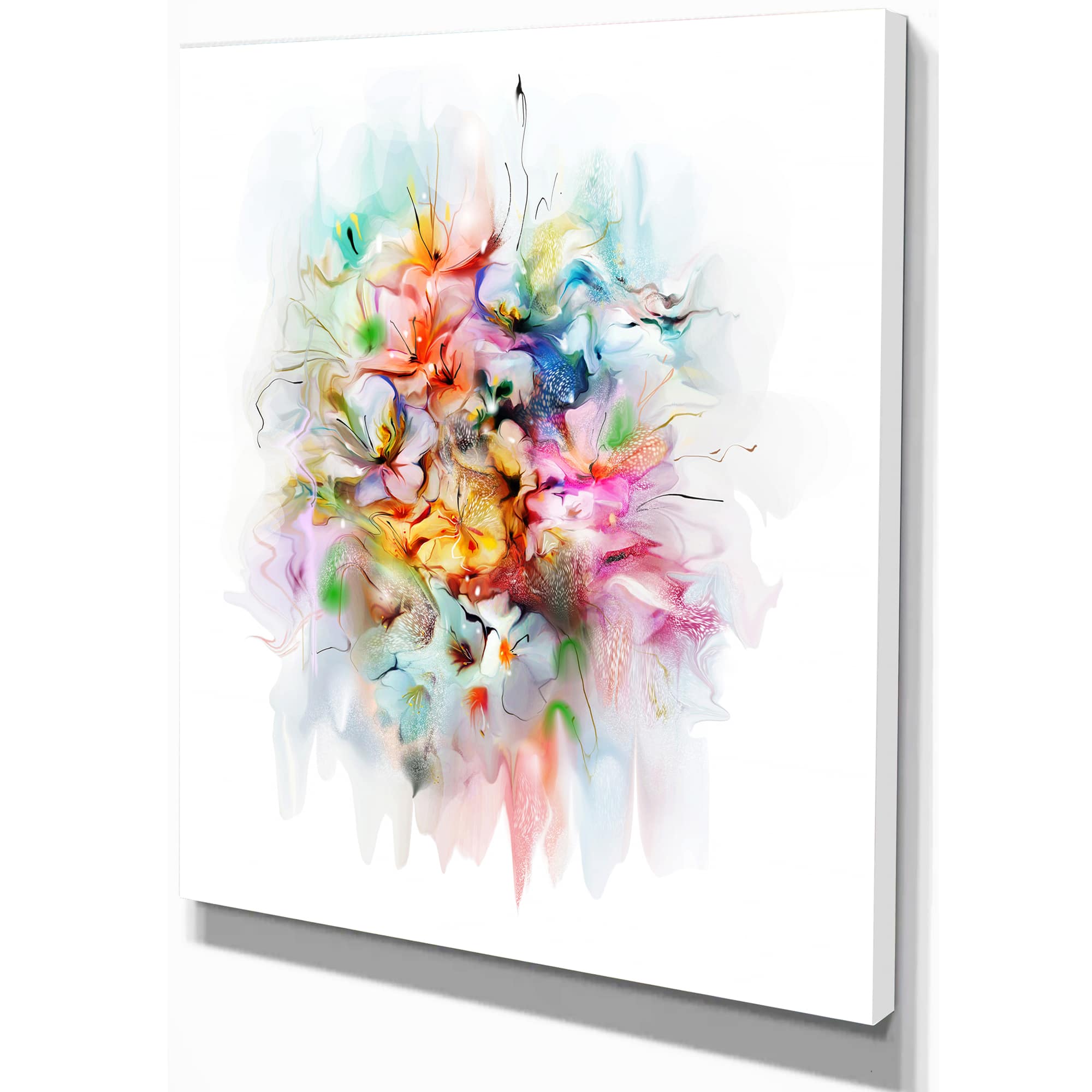 Designart - Bunch of Watercolor Flowers - Floral Canvas Art Print