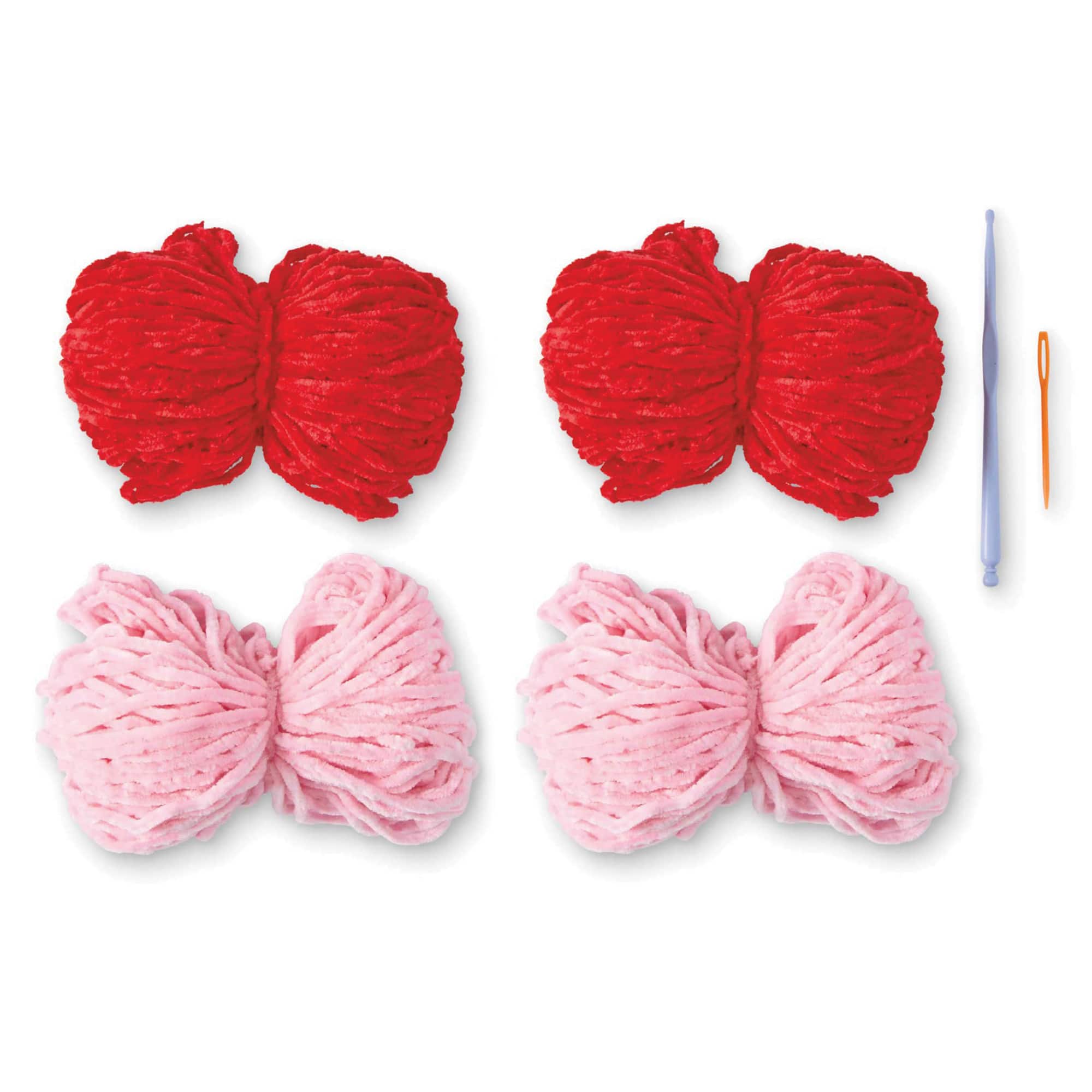 Intermediate Pink &#x26; Red Bow Garland Amigurumi Crochet Ornament Kit by Loops &#x26; Threads&#xAE;