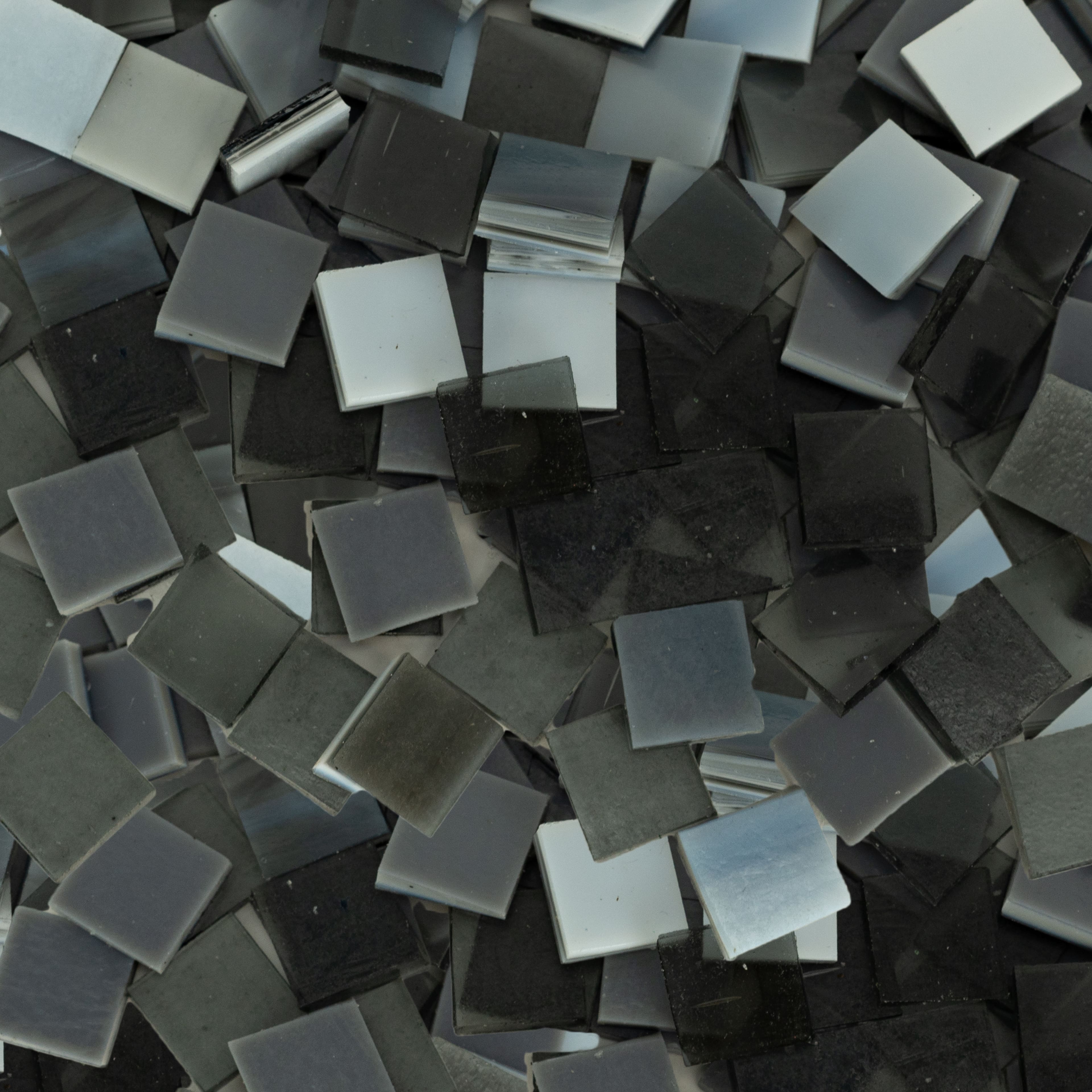 Oceanside Compatible&#x2122; Small Gray Mosaic Stained Glass Squares, 8oz.