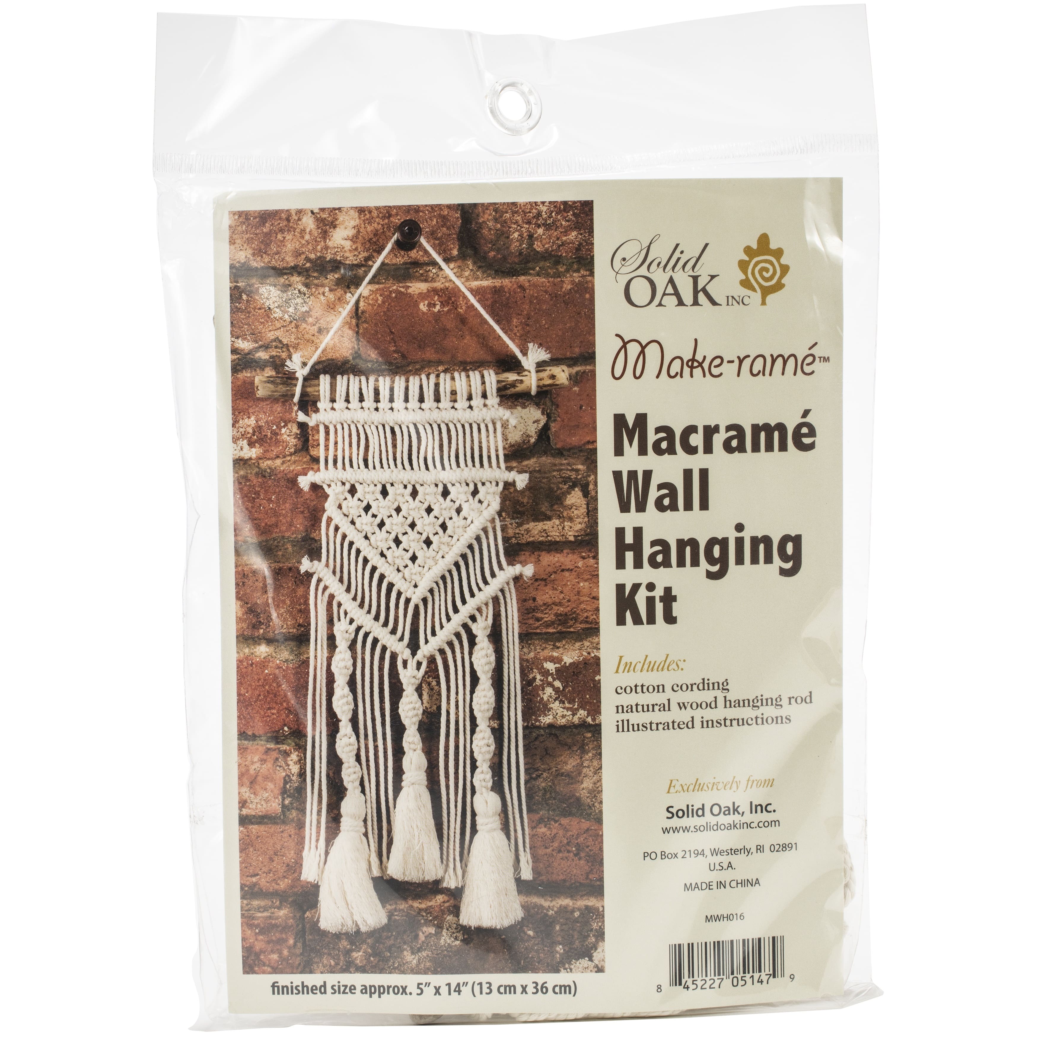 Solid Oak Make-ramé™ Tassel and Twists Mini Macramé Wall Hanging Kit
