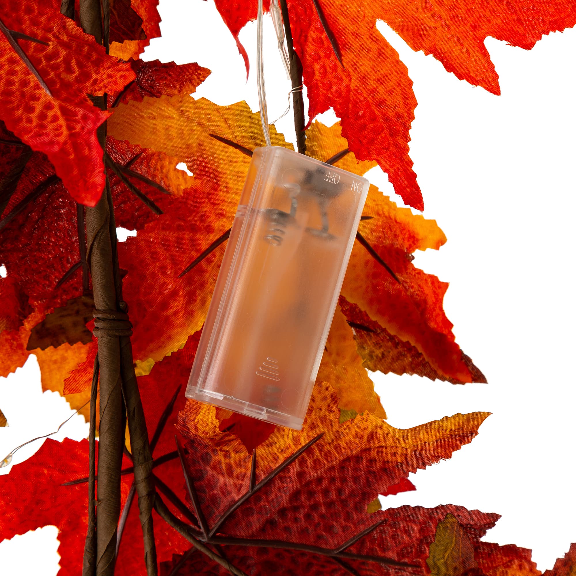 Glitzhome® 6ft. Fall Lighted Maple Leaves Garland