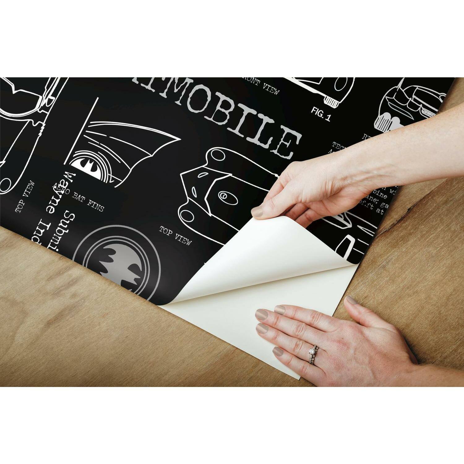 RoomMates Batmobile Blueprint Peel & Stick Wallpaper