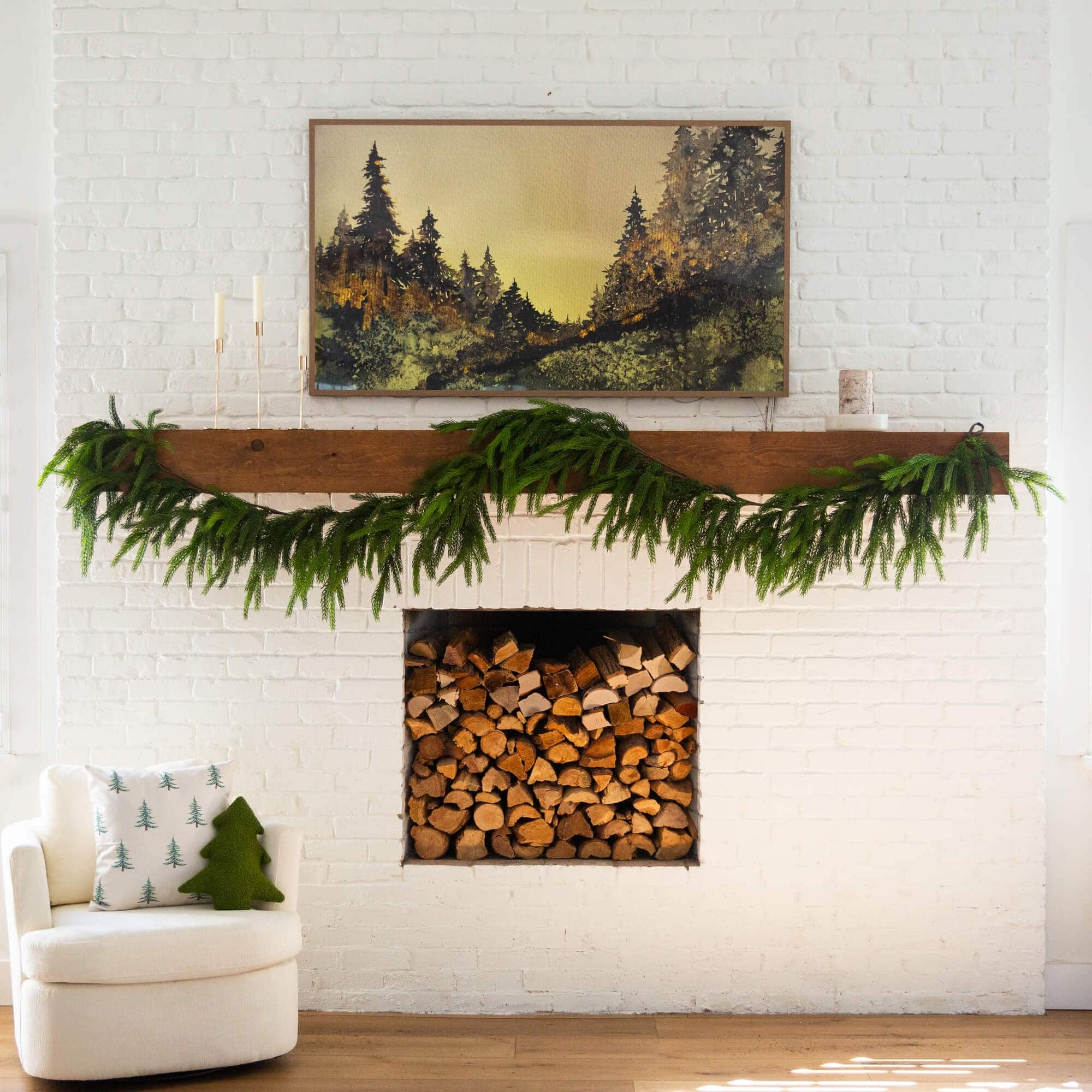 15ft. Artificial Real Touch Norfolk Island Pine Garland with Natural Look