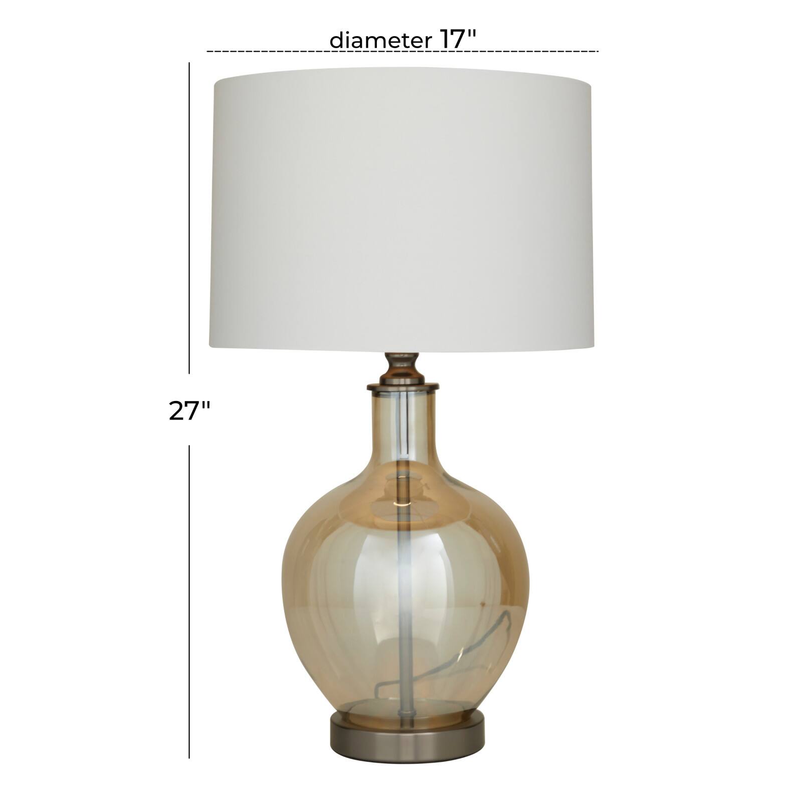 White Polyester Traditional Table Lamp, 27" x 17" x 17"