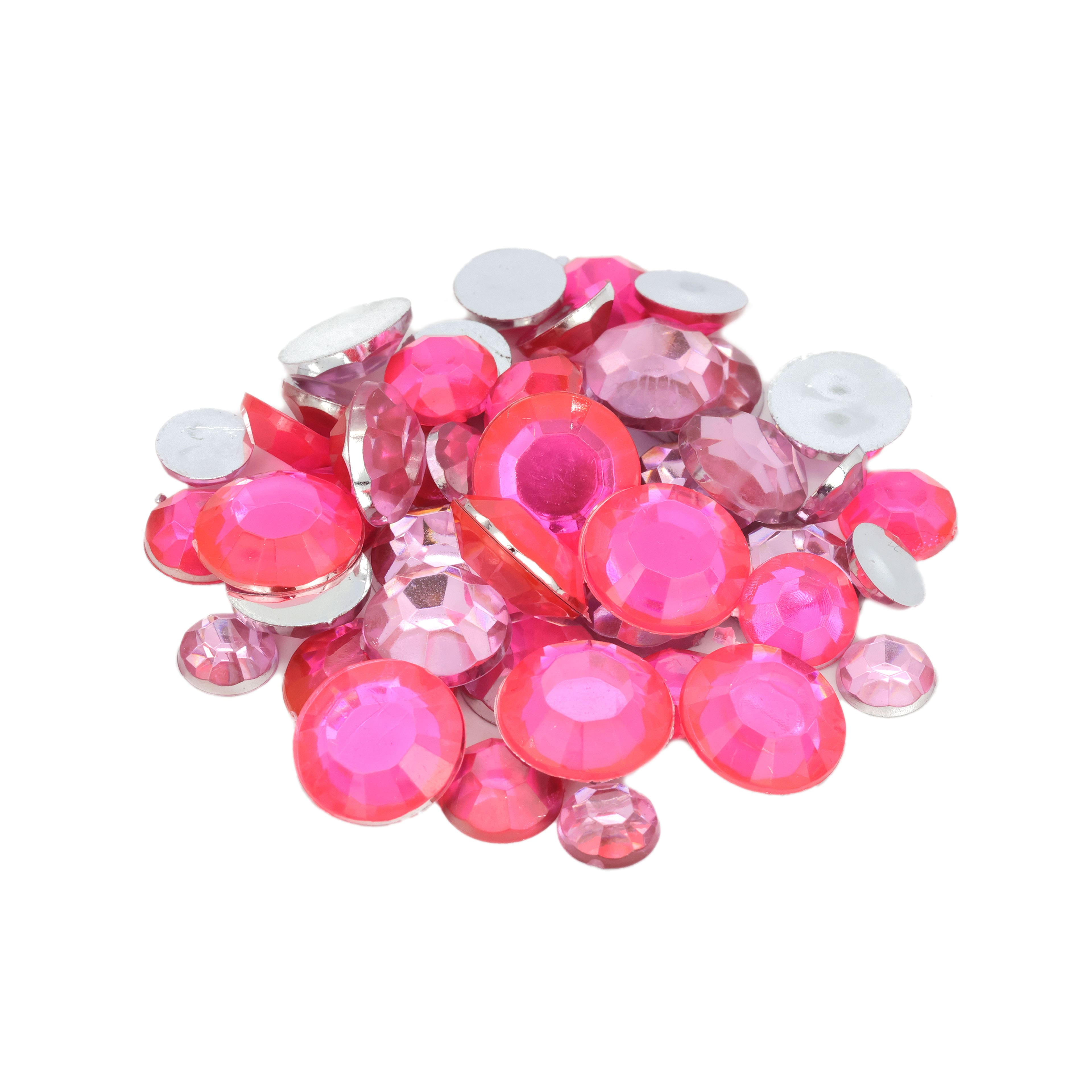 12 Pack: Dark & Light Pink Round Mix Gems by Creatology™