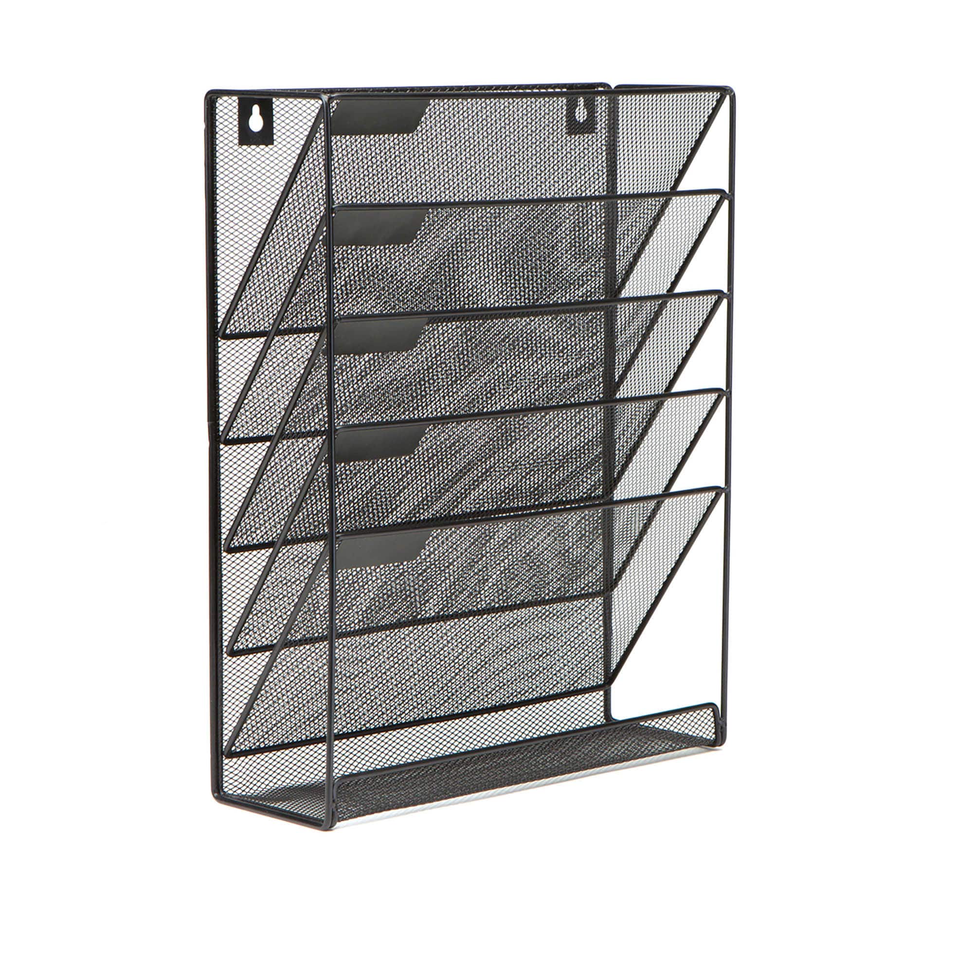 Mind Reader 6 Compartment Vertical Hanging Wall File & Chart Organizer