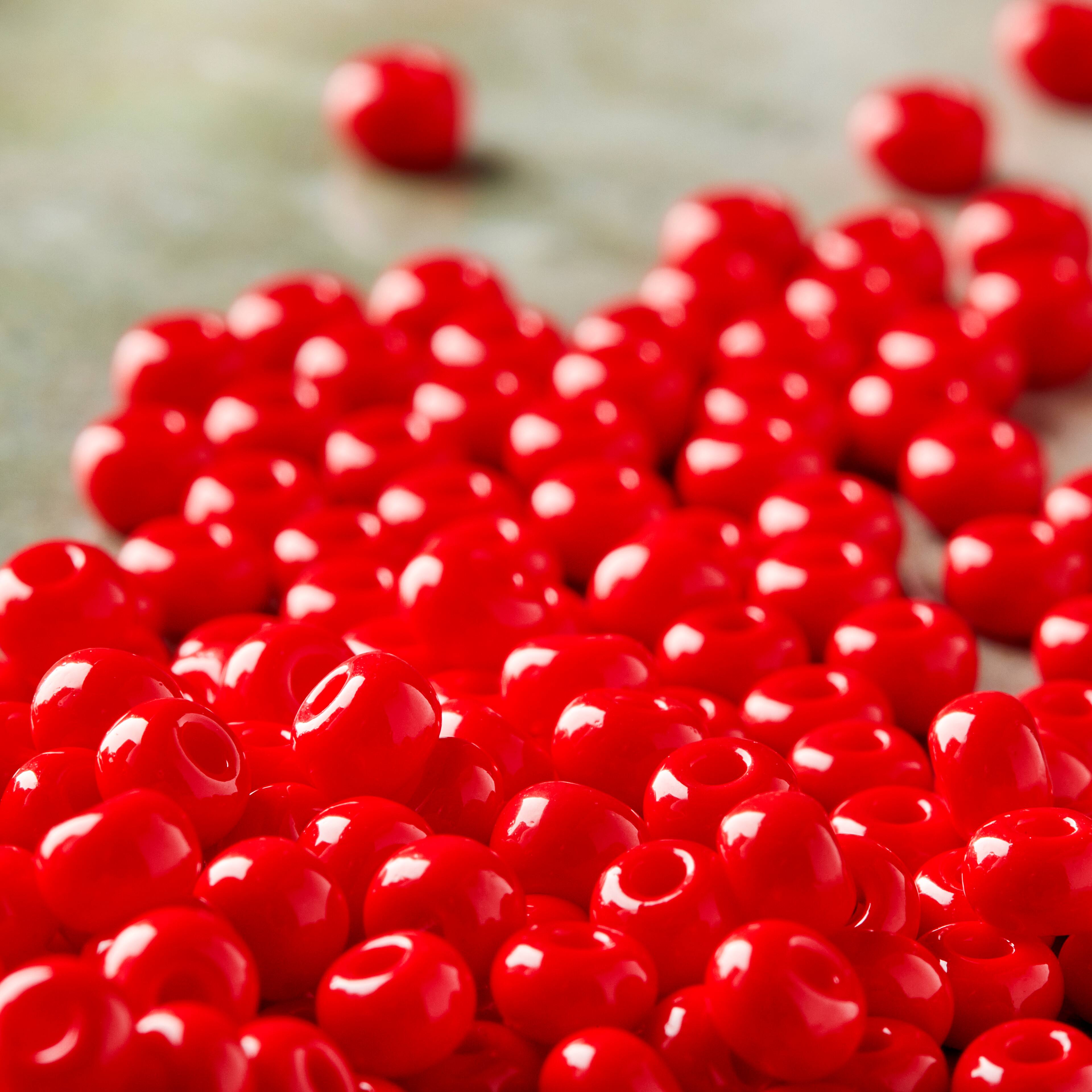 12 Pack: John Bead Red Opaque Czech Glass Seed Beads, 6/0