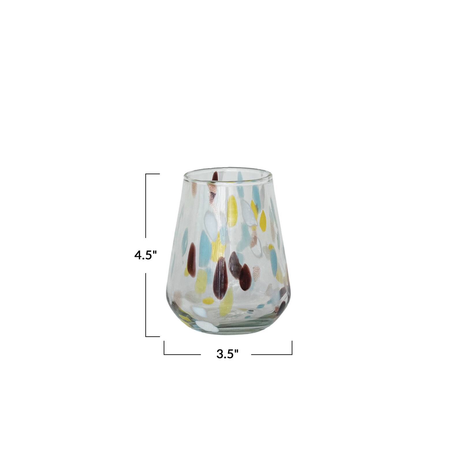 Hello Honey® 12.5oz. Blown Confetti Drinking Glasses, 6ct.