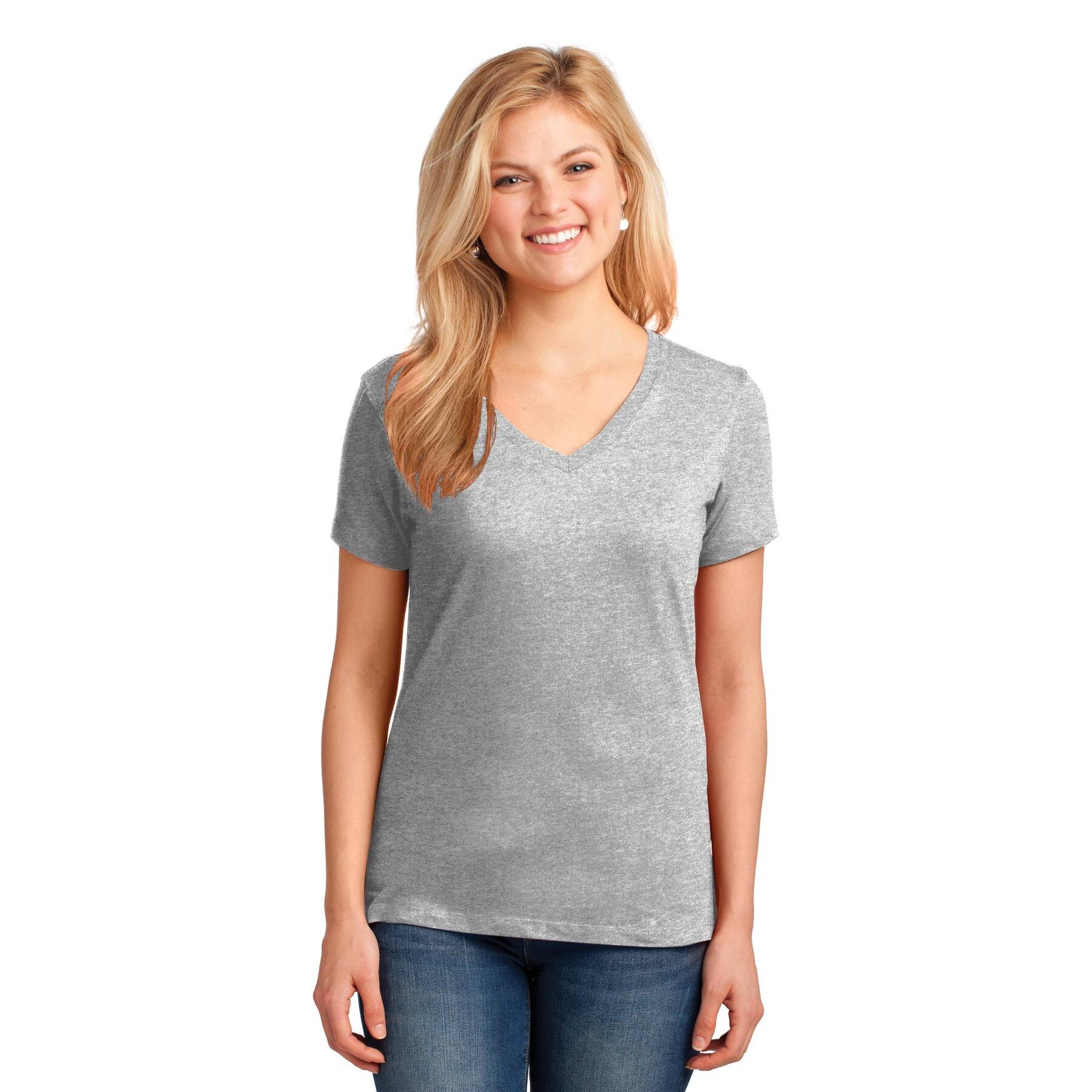 Port & Company® Ladies Core Cotton Neutrals V-Neck T-Shirt