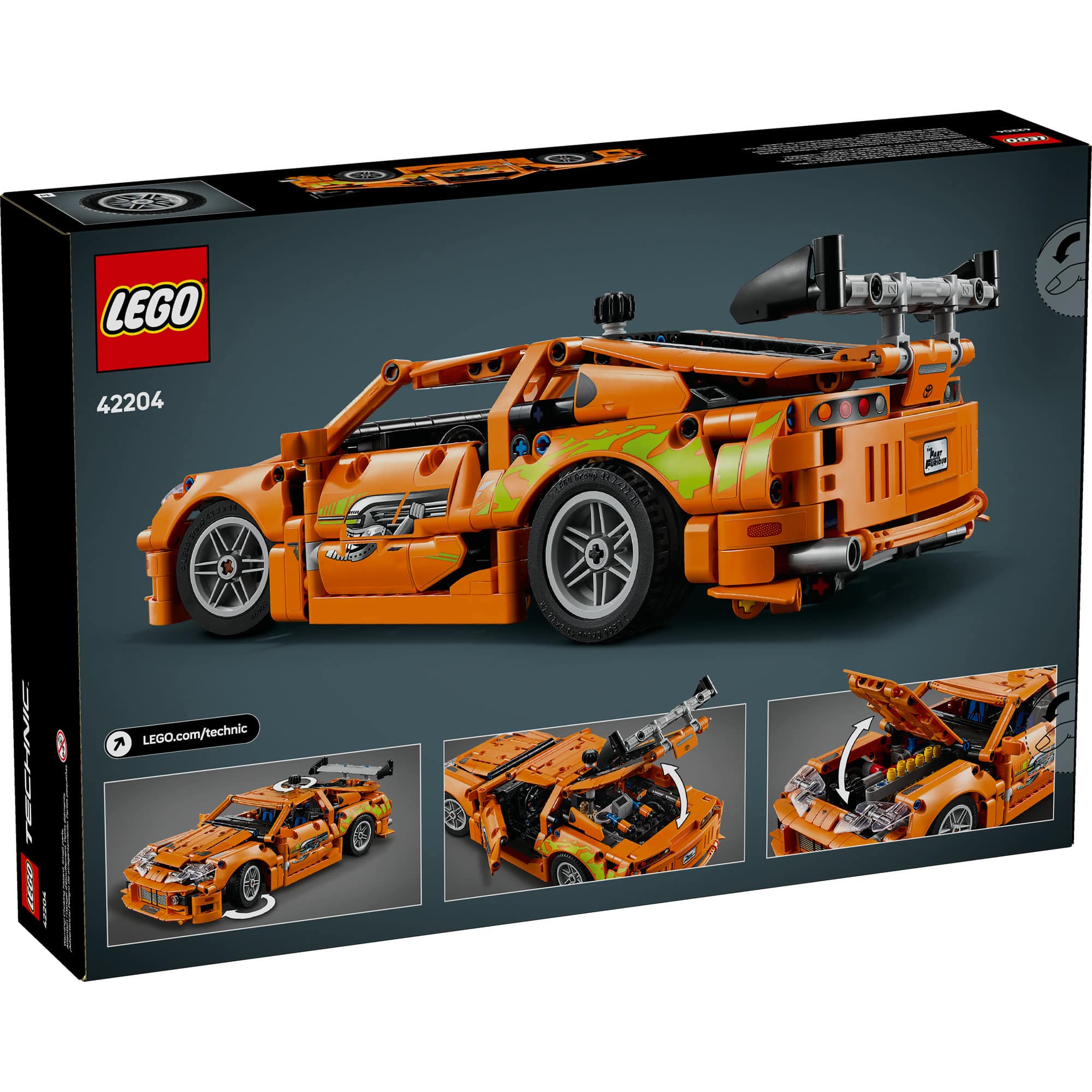 LEGO&#xAE; Technic&#x2122; Fast and Furious Toyota Supra MK4 Toy Car Model Kit 42204