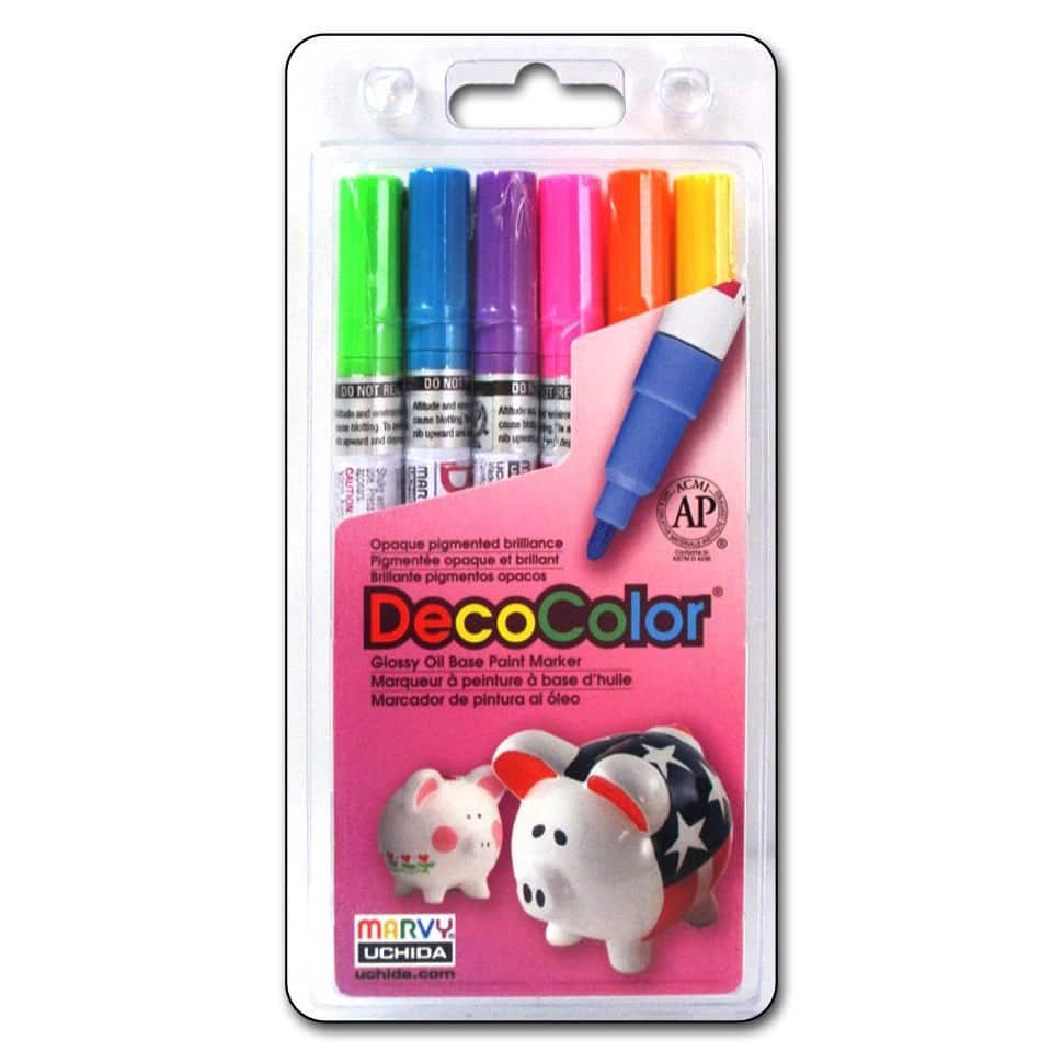 Marvy Uchida® DecoColor® 6 Color Fine Point Set C Markers