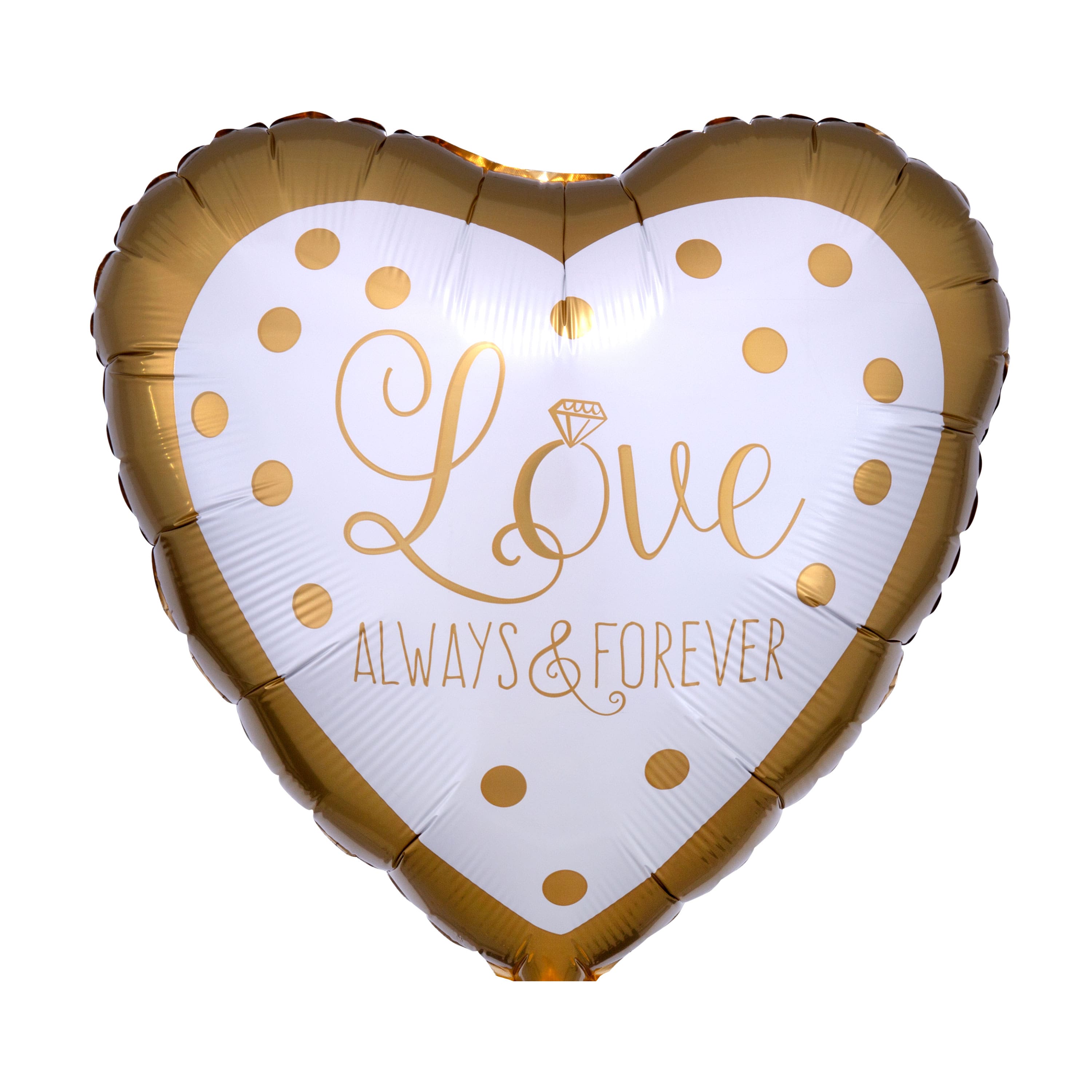 Ballon de mariage métallisé « Love Always & Forever » de 40,6 cm