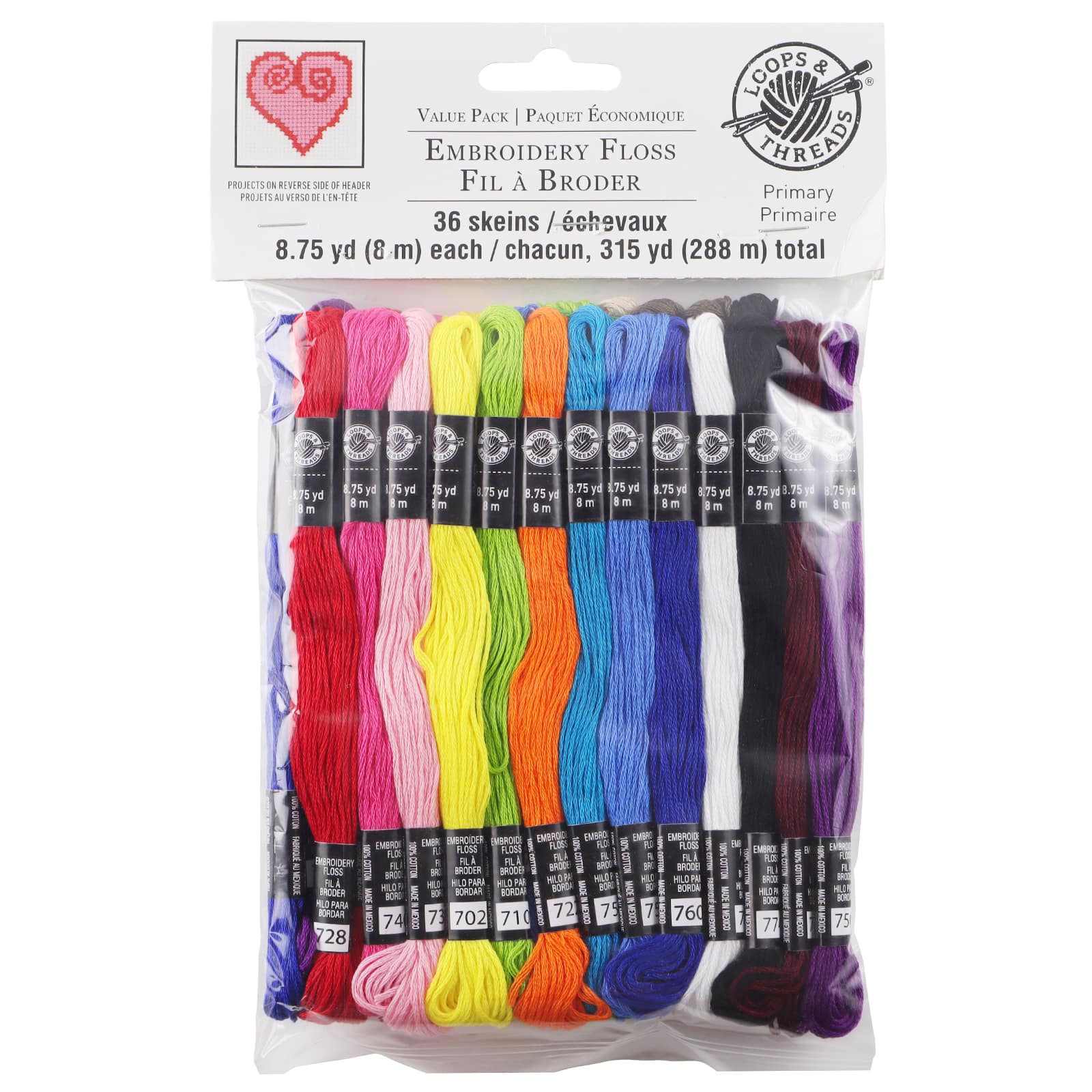 Primary Embroidery Floss by Loops &#x26; Threads&#x2122;, 36ct.