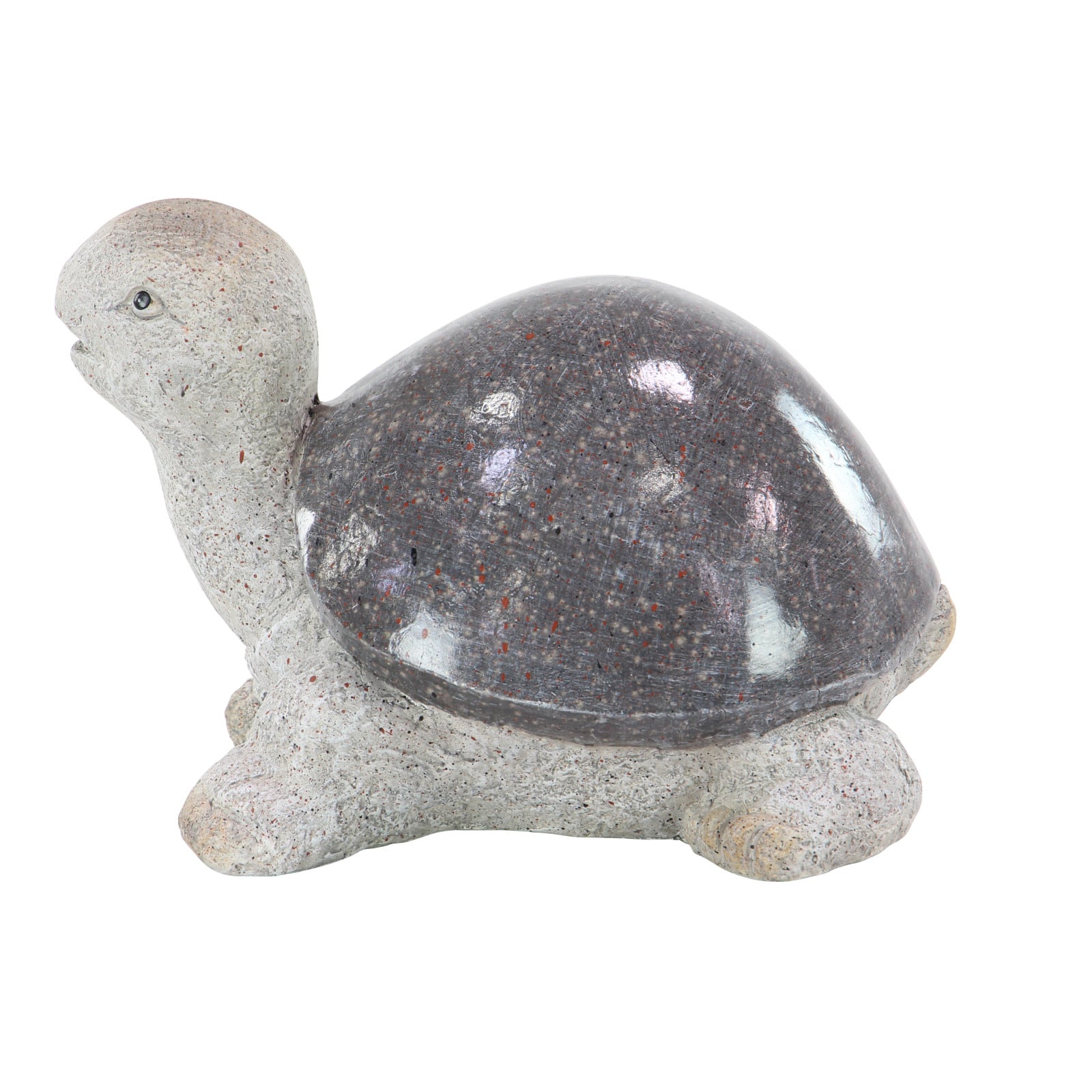 13&#x22; White Polystone Turtle Garden Sculpture