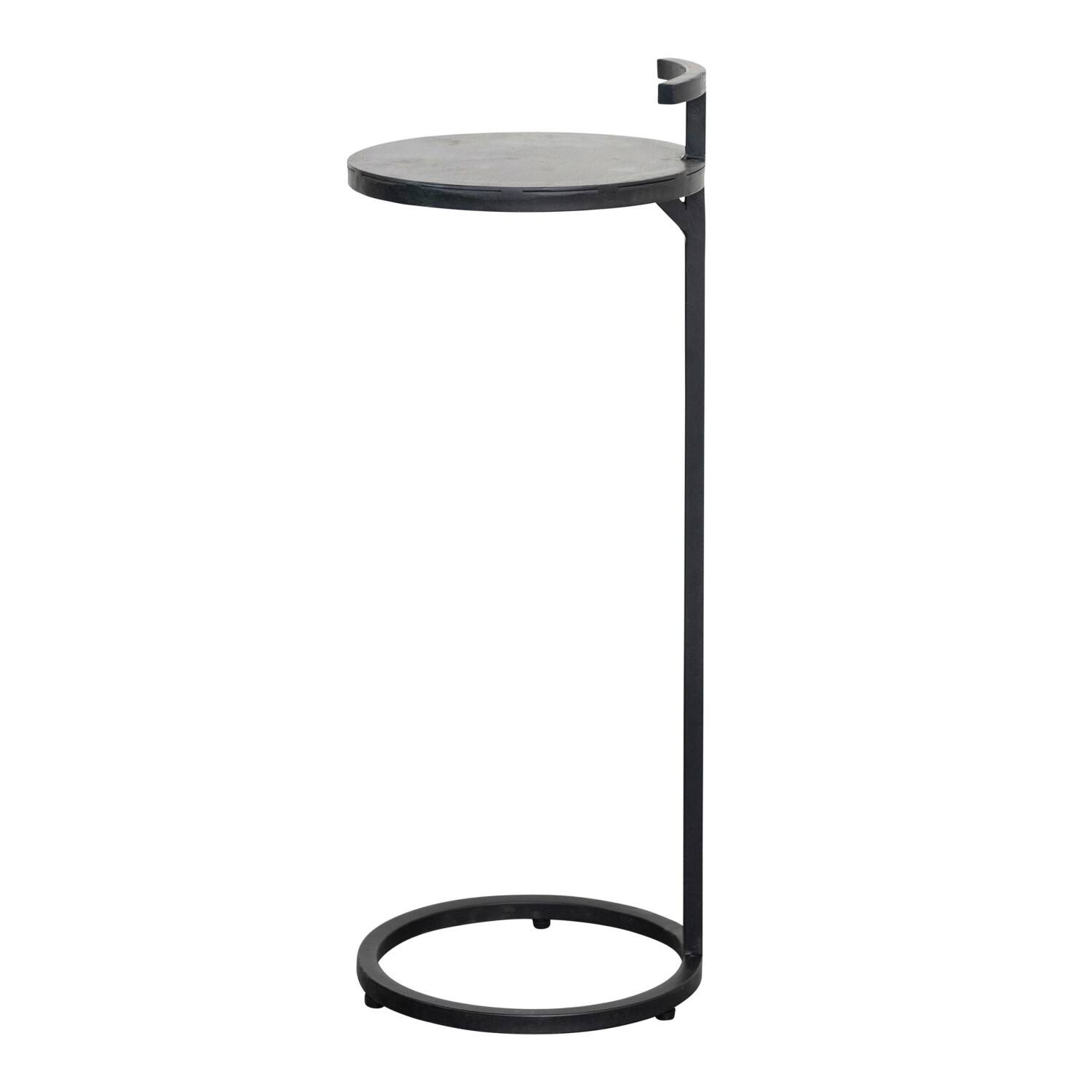 Hello Honey® 2ft. Round Matte Black Metal Table with Handle