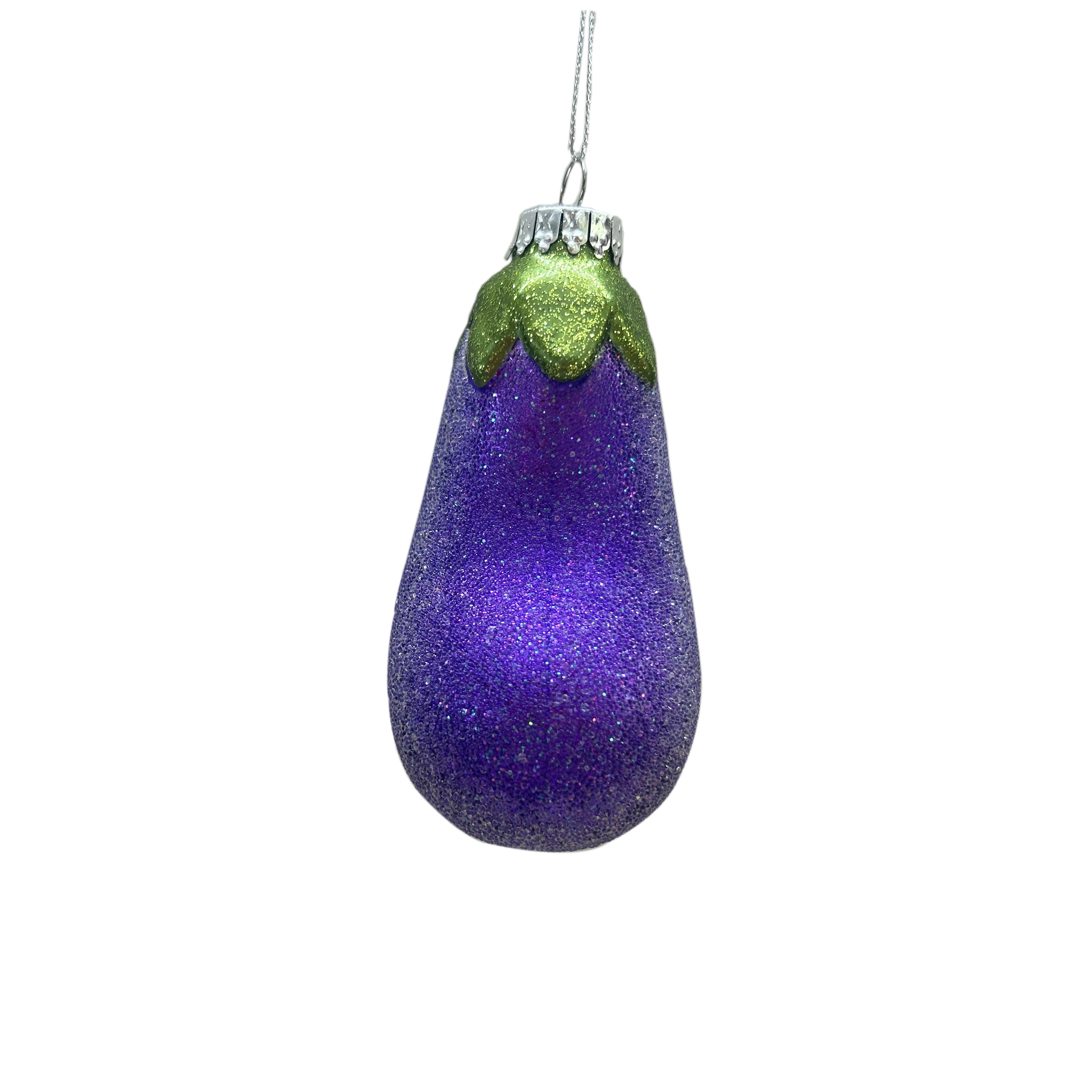 4&#x22; Eggplant Glass Ornament by Ashland&#xAE;