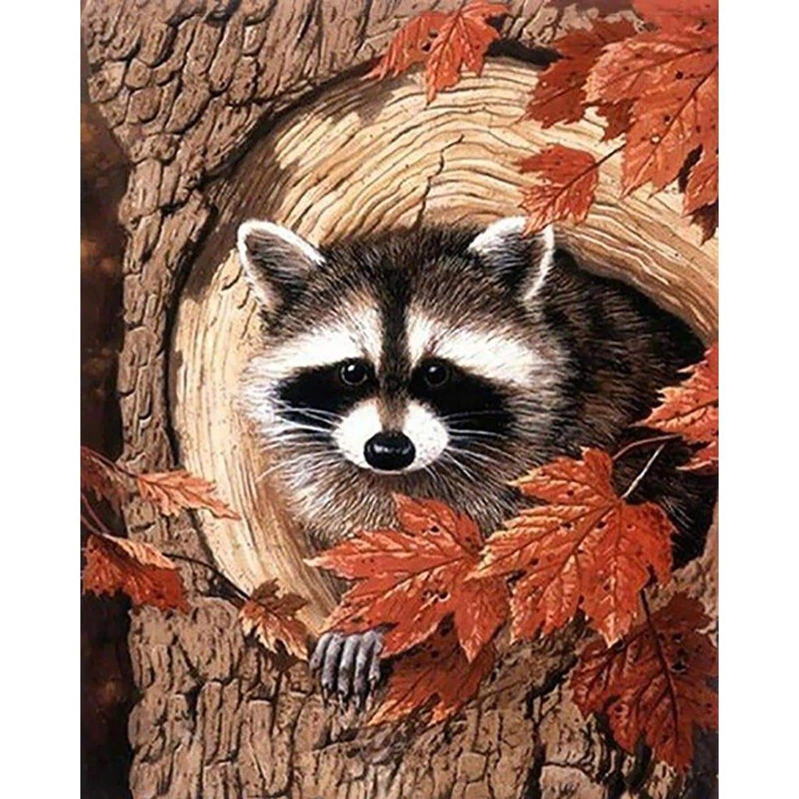 Crafting Spark Racoon in the Tree Diamond Painting Kit