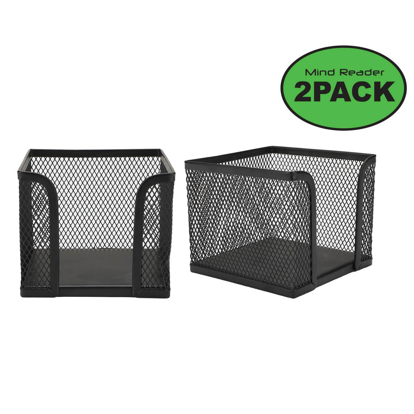 Mind Reader Black 2-Pack Metal Mesh Memo Pad Holder