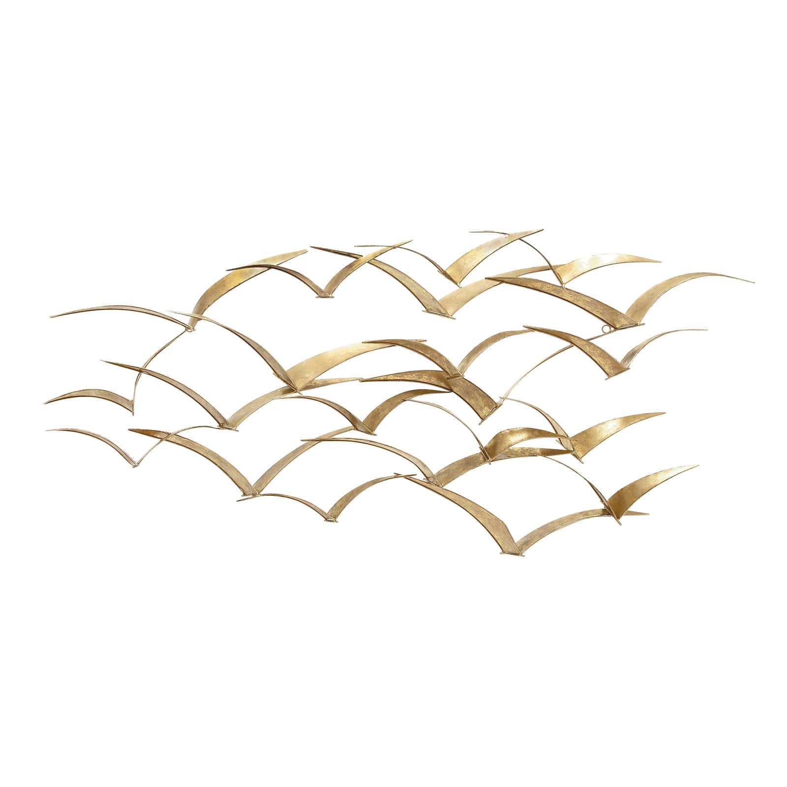 Gold Metal Coastal Birds Wall Decor, 47&#x22; x 21&#x22;