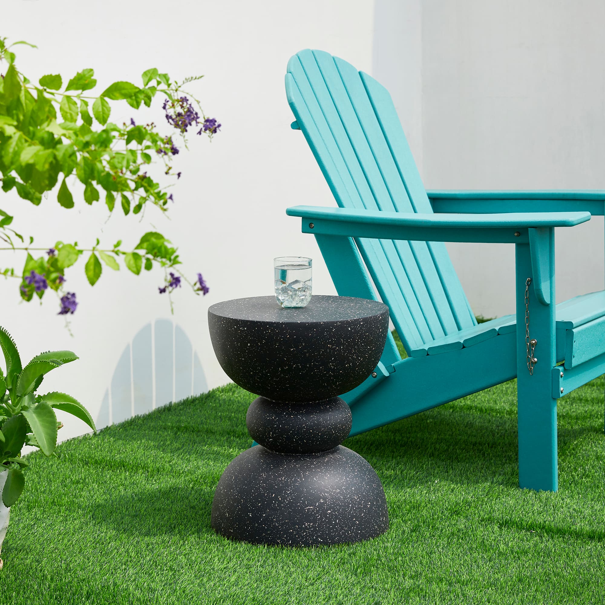 Glitzhome&#xAE; 17.5&#x22; Multifunctional Faux Terrazzo Garden Stool