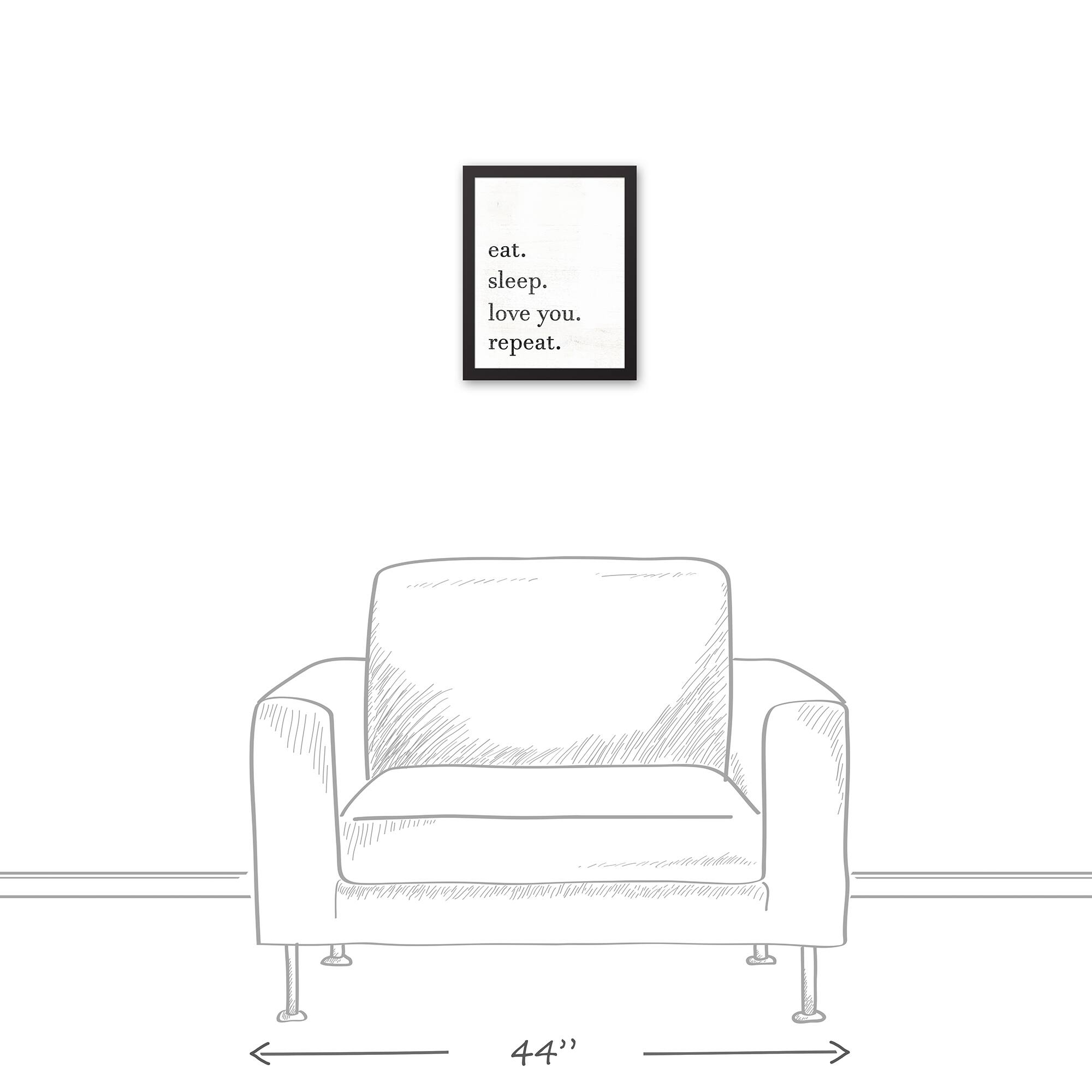 Eat Sleep Love You Repeat Framed Wall Art
