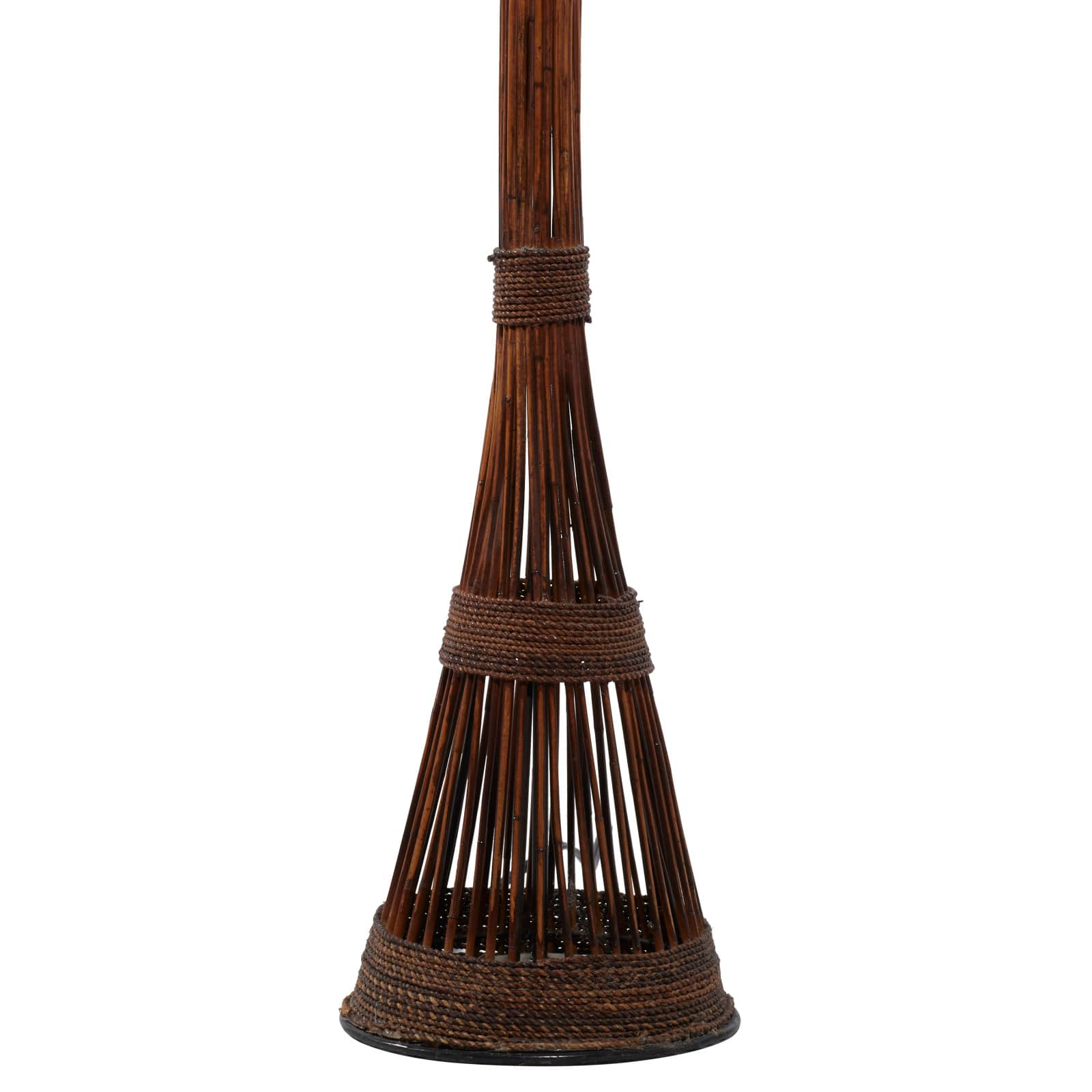 Brown Bamboo and Iron Traditional Floor Lamp, 59&#x22; x 10&#x22; x 10&#x22;