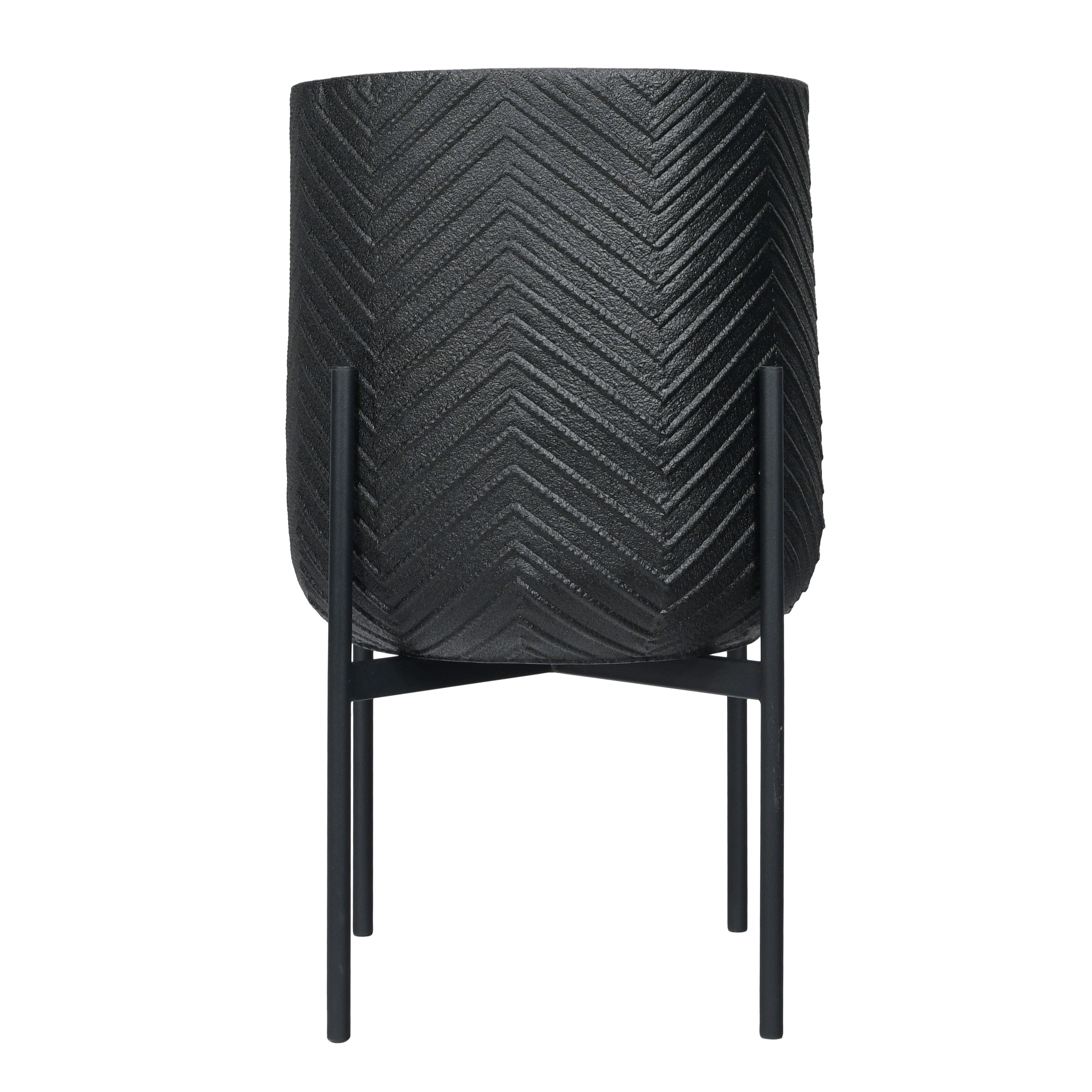 Hello Honey® 25.5" Black Metal Planter with Stand