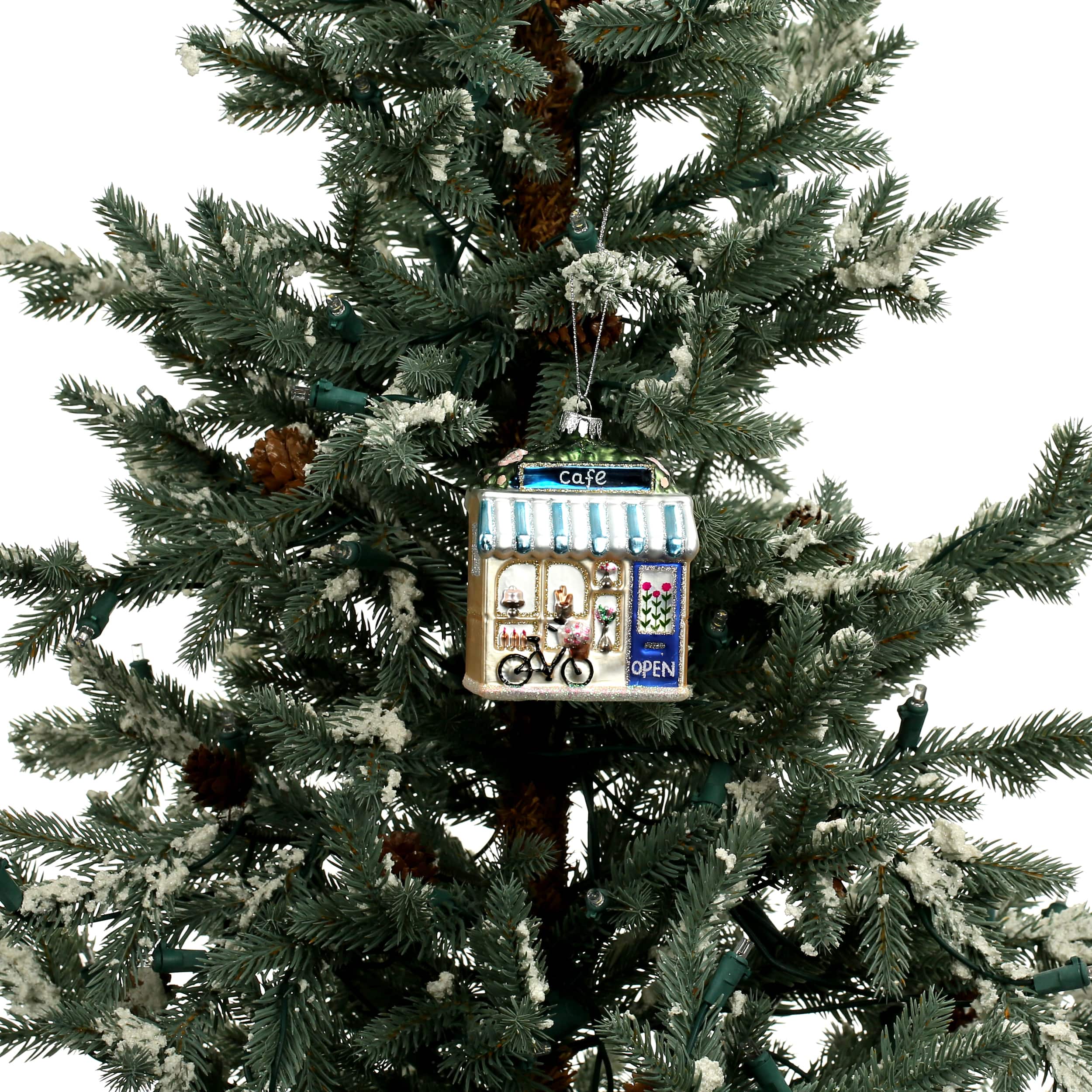 3.75&#x22; Village Cafe Glass Ornament by Ashland&#xAE;