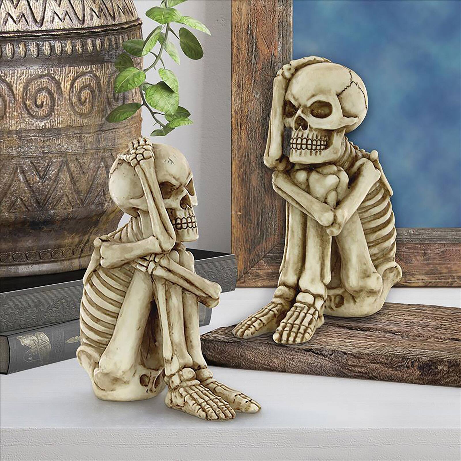 Design Toscano Mr. Bone Jangles Skeleton Sitter Statues, 2ct.