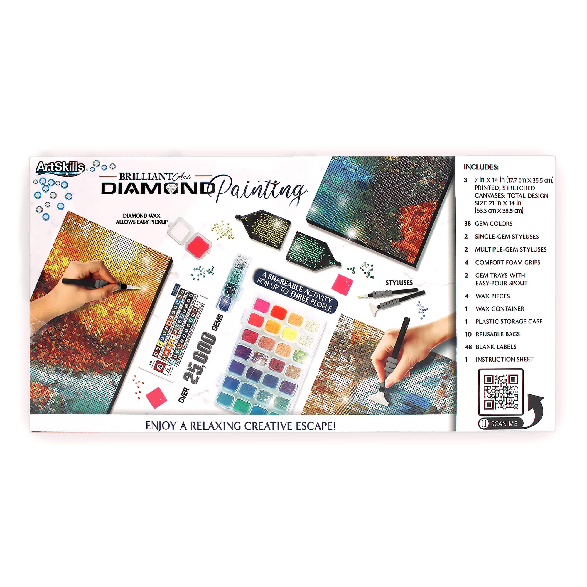 ArtSkills&#xAE; Brilliant Art Autumn Waterfall Stretched Canvas Diamond Painting Kit