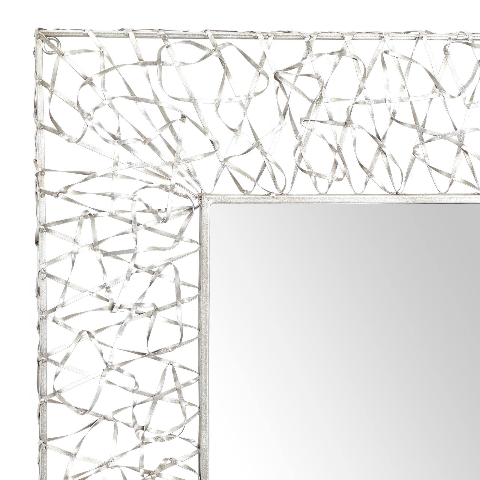 43&#x22; Silver Industrial Metal Wall Mirror
