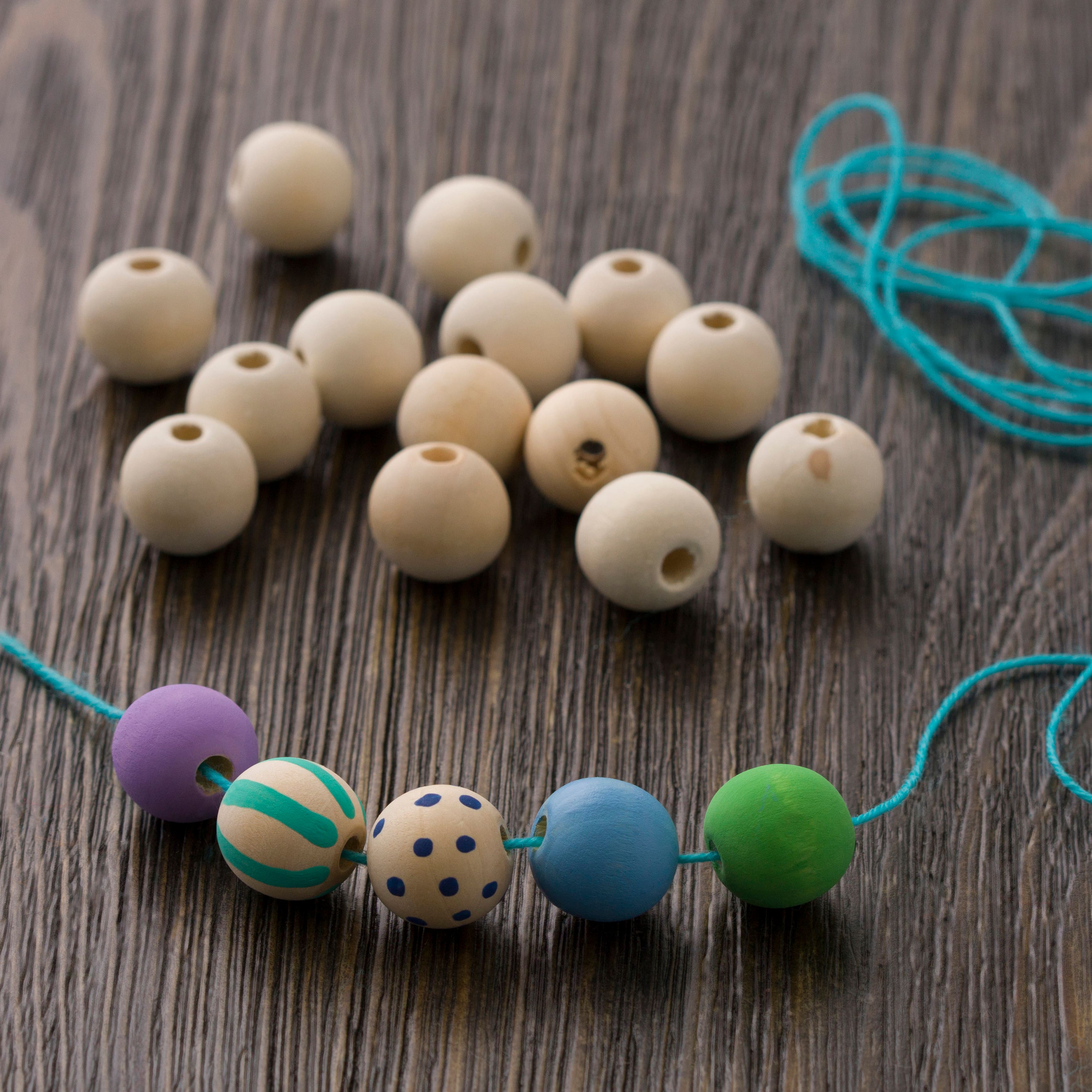 3/4 Wood Ball Beads, 3/16 Hole