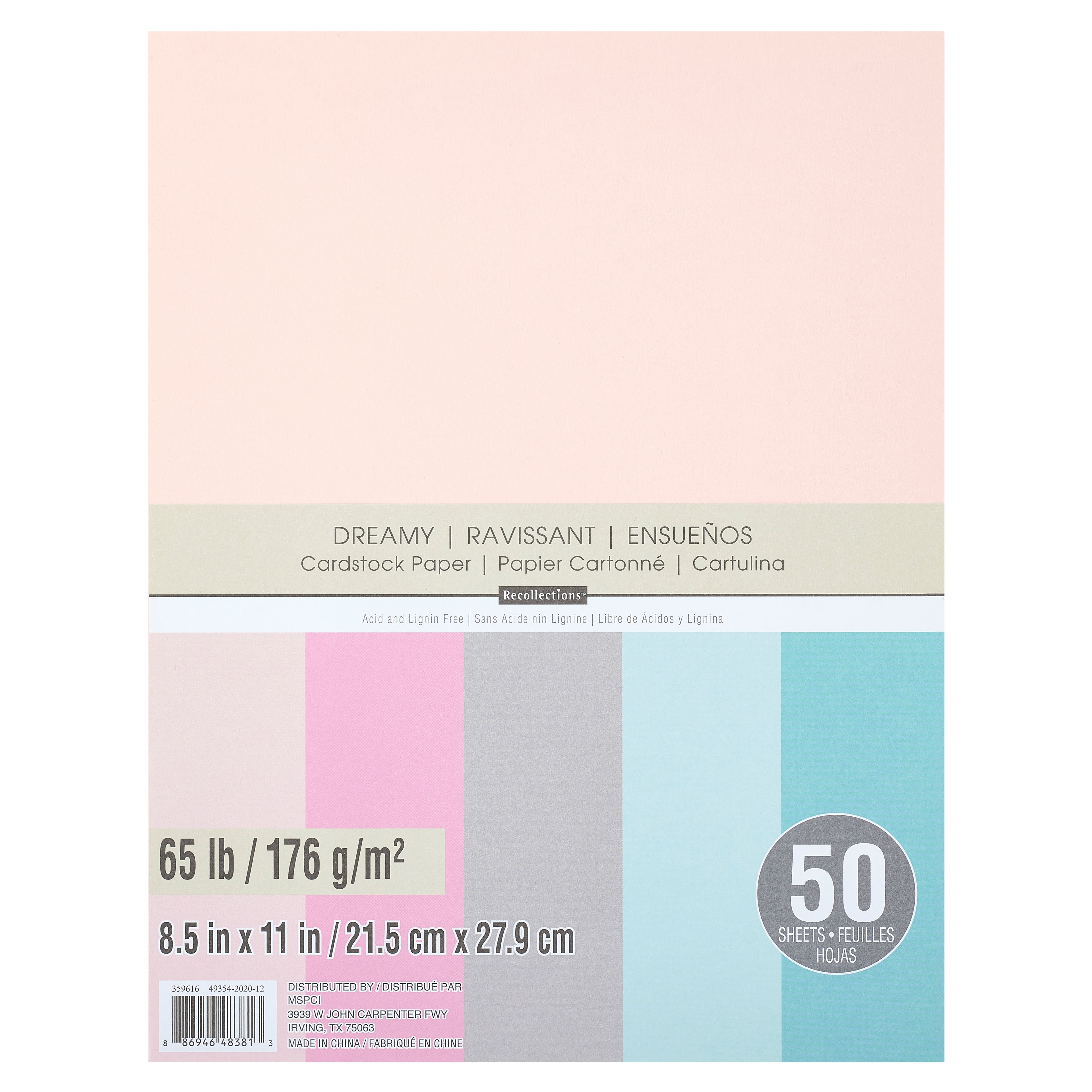 12 Packs: 50 ct. (600 total) Dreamy 8.5" x 11" Cardstock Paper by Recollections™