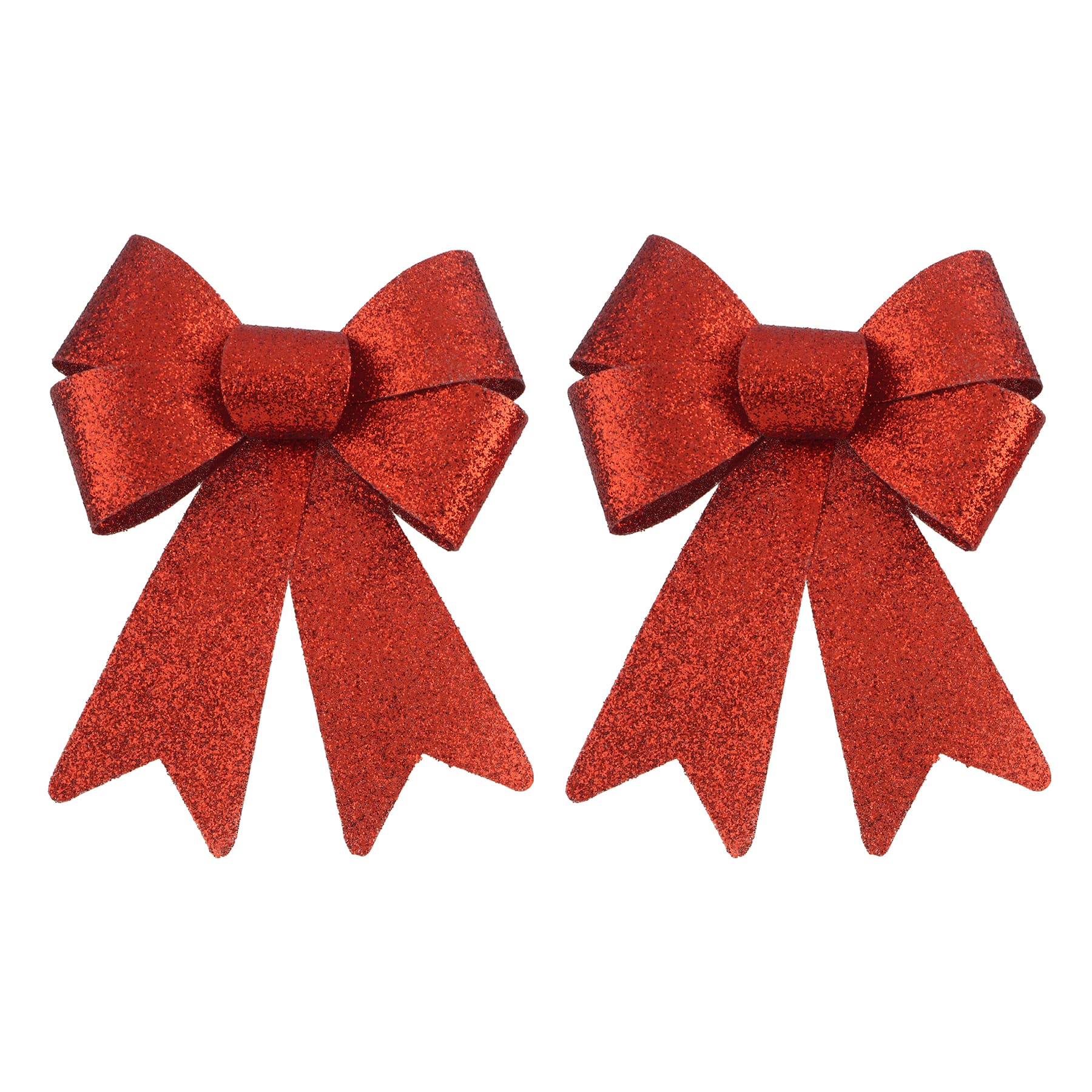 7.5&#x22; Red Glitter Christmas Bows, 2ct. by Celebrate It&#x2122;