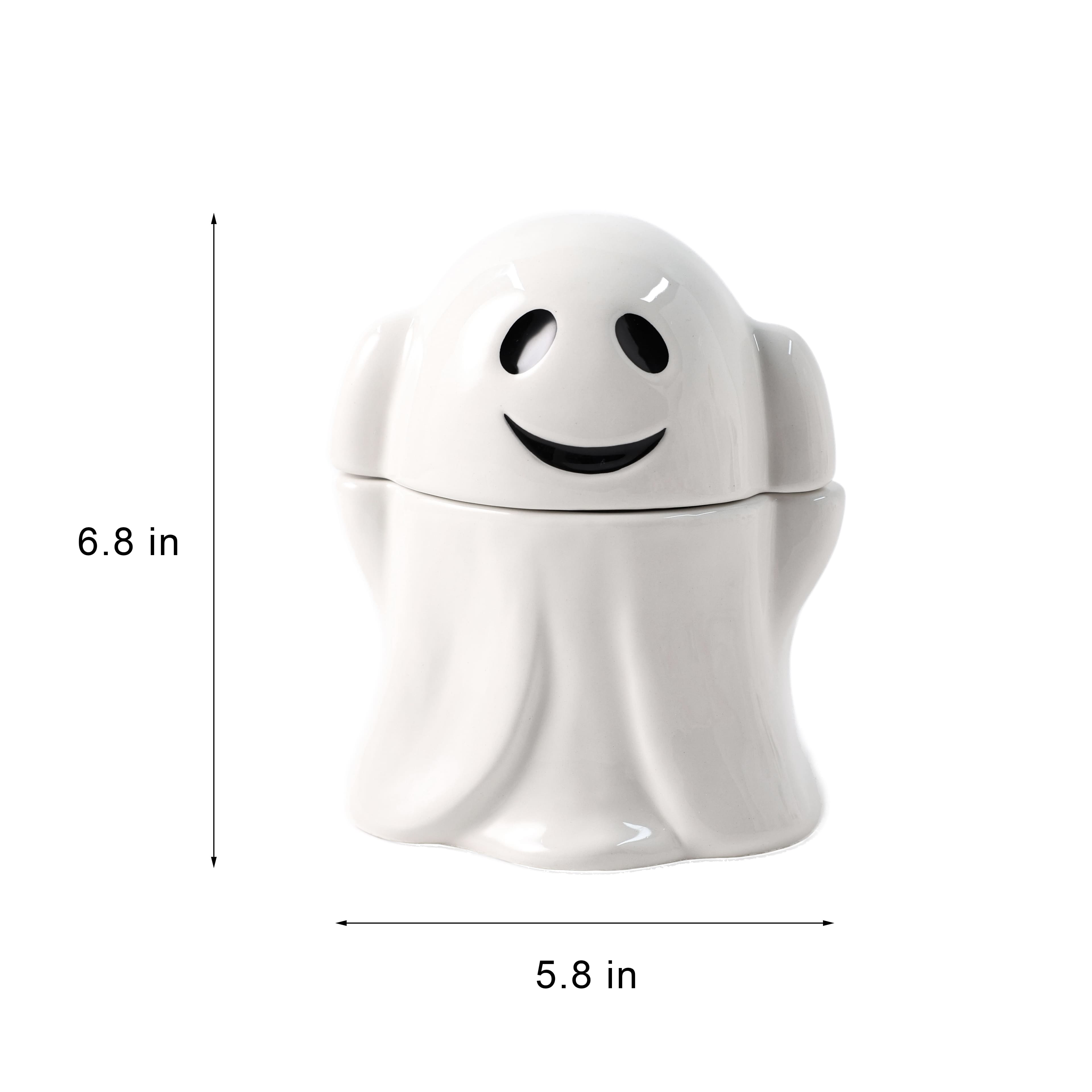 6.75&#x22; Ceramic Ghost Candy Jar by Makery&#x2122;