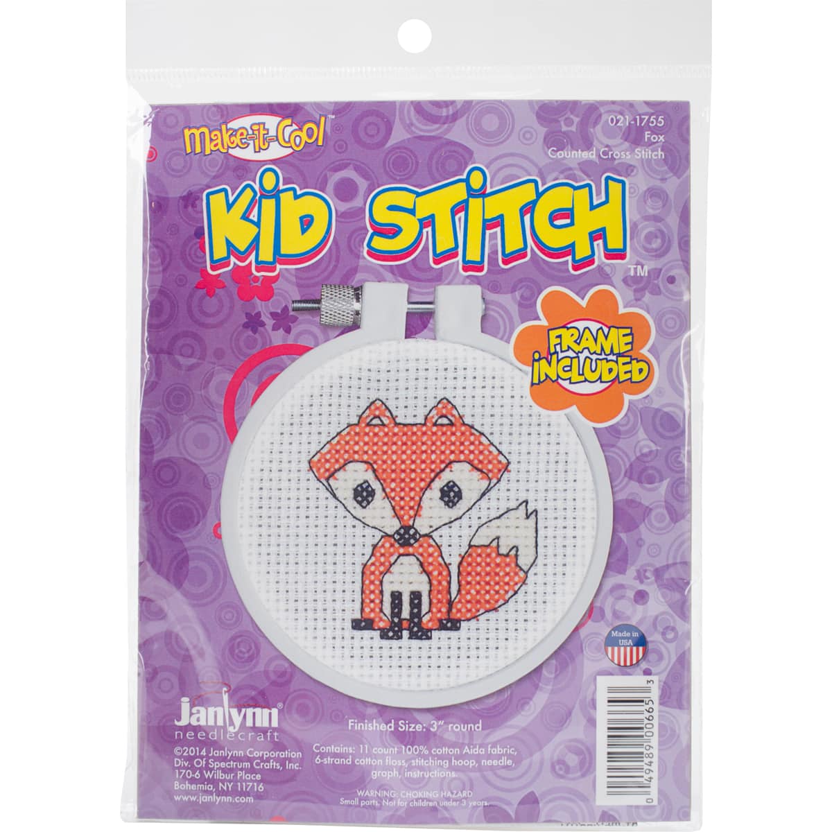 Janlynn® Kid Stitch Fox Counted Cross Stitch Kit