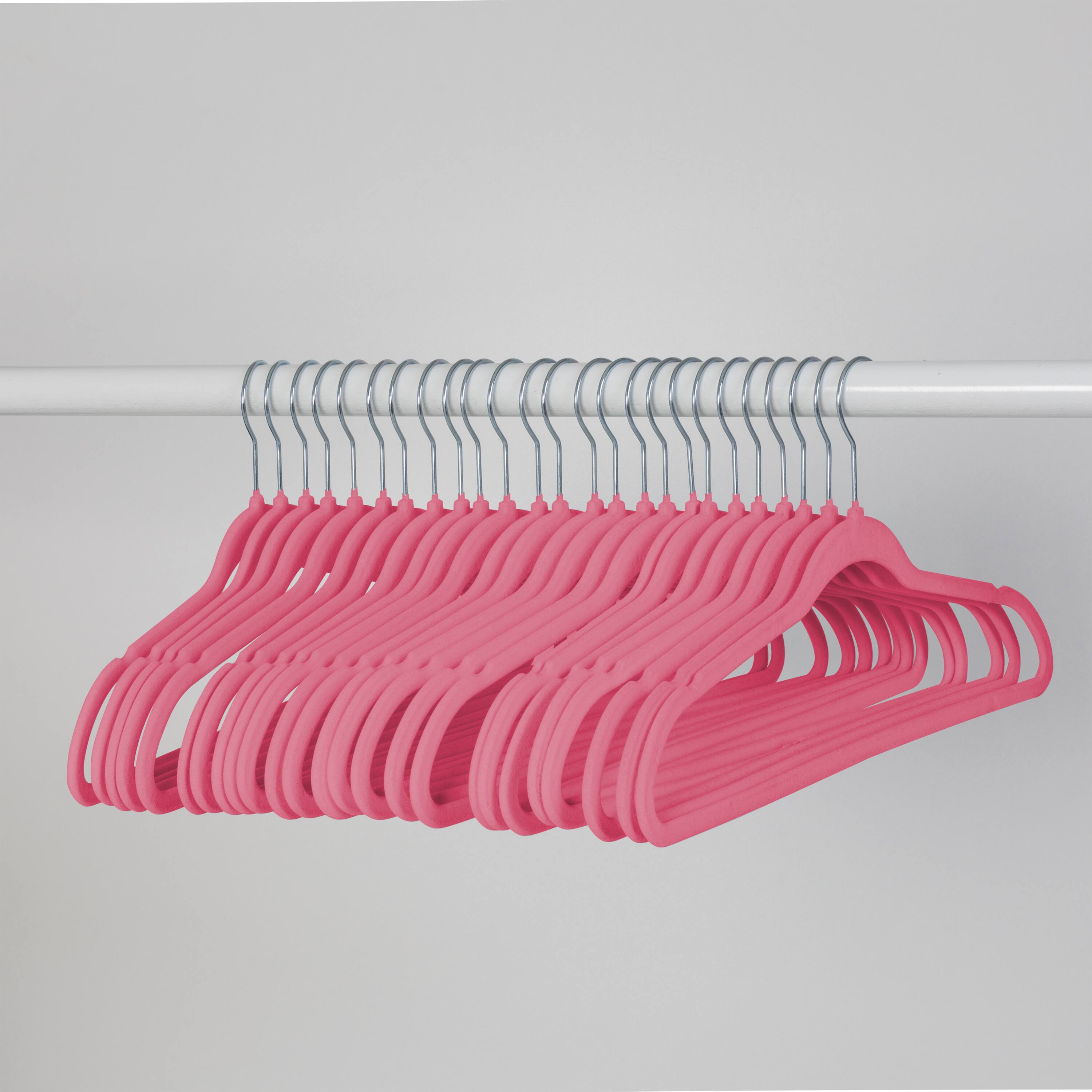 Honey Can Do Pink Slim-Profile Non-Slip Velvet Hangers, 35ct.