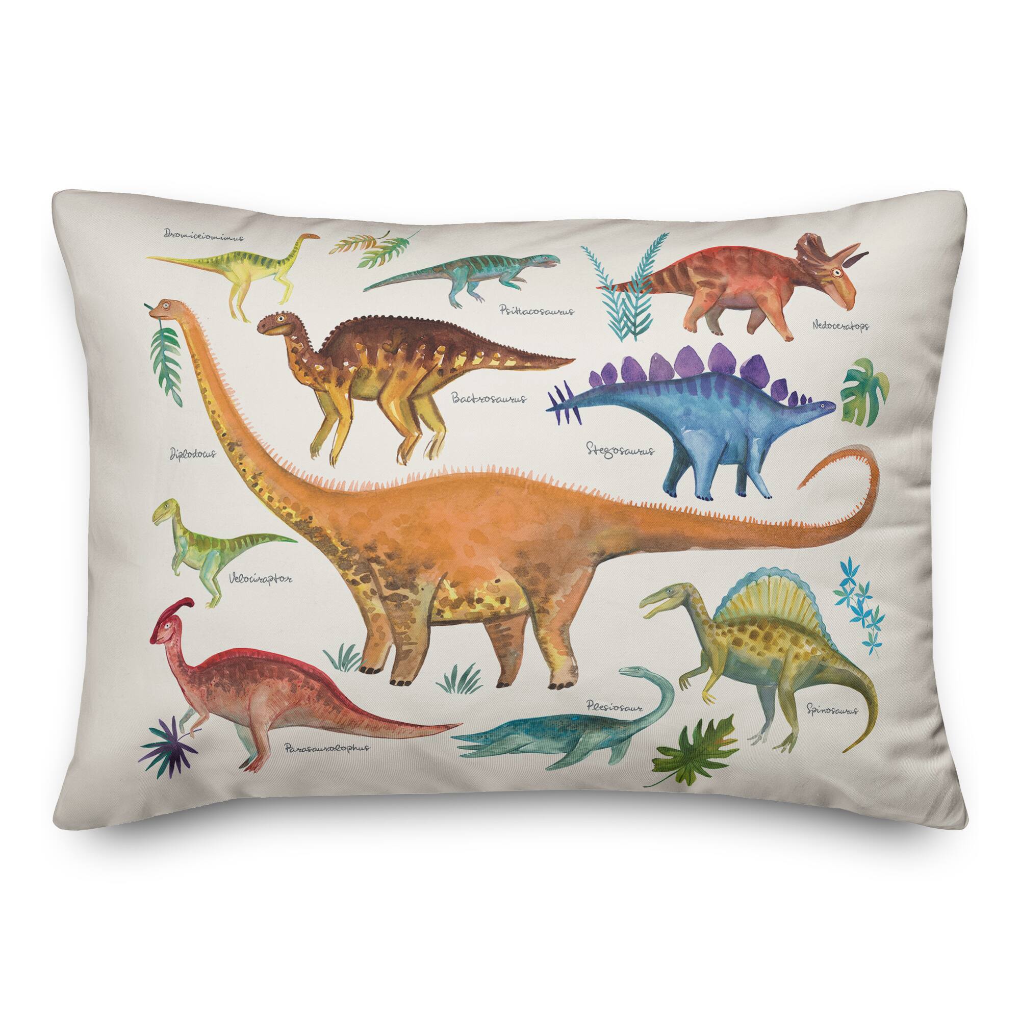 Dino World 20" x 14" Throw Pillow