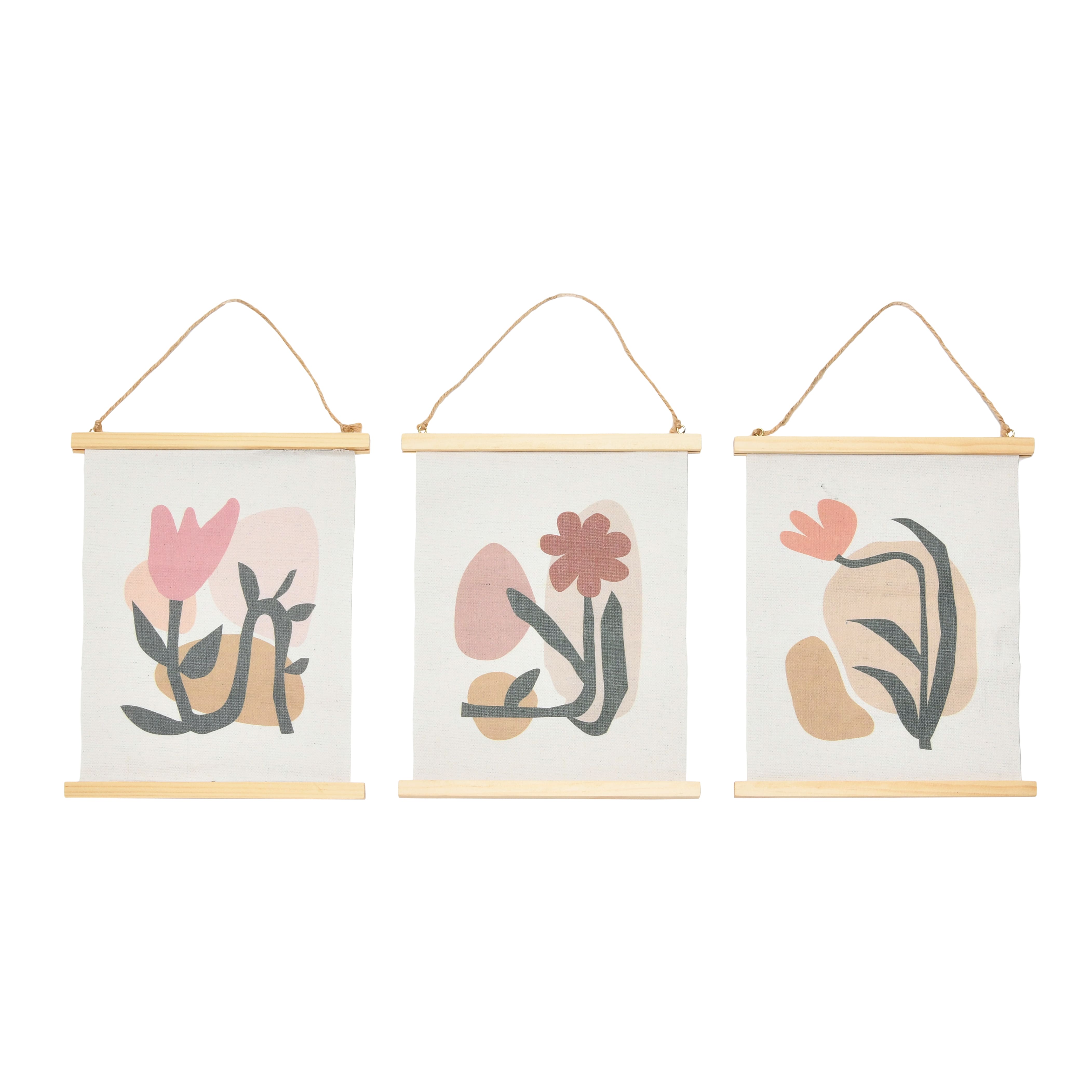 Hello Honey® Abstract Floral Canvas Wall Scrolls, 3ct.
