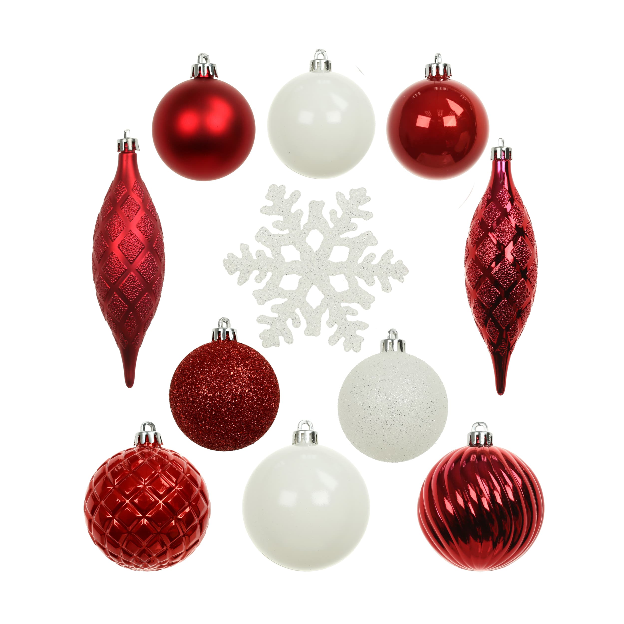34 Pack Red &#x26; White Peppermint Lane Shatterproof Ornaments by Ashland&#xAE;