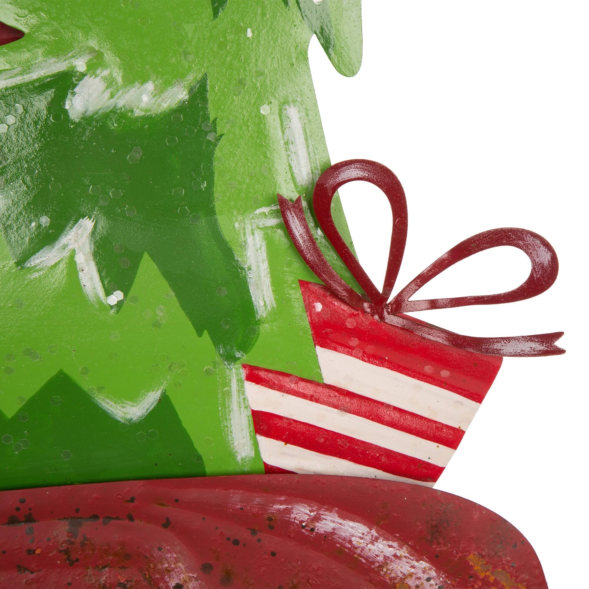 Glitzhome® 32" Christmas Rusty Metal Truck Yard Stake