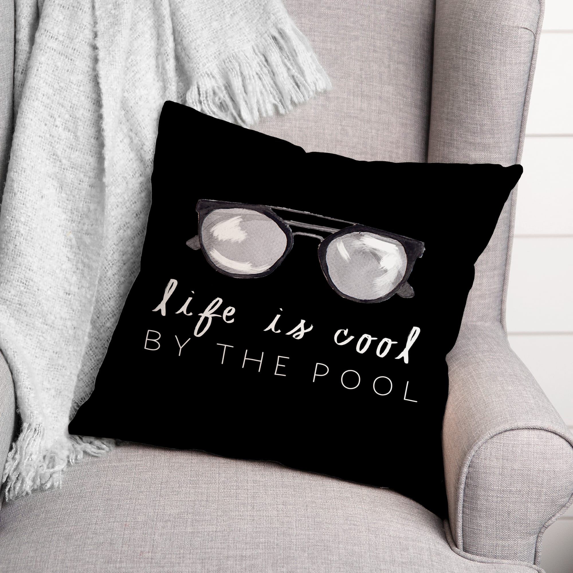 Life by the Pool Indoor/Outdoor Throw Pillow