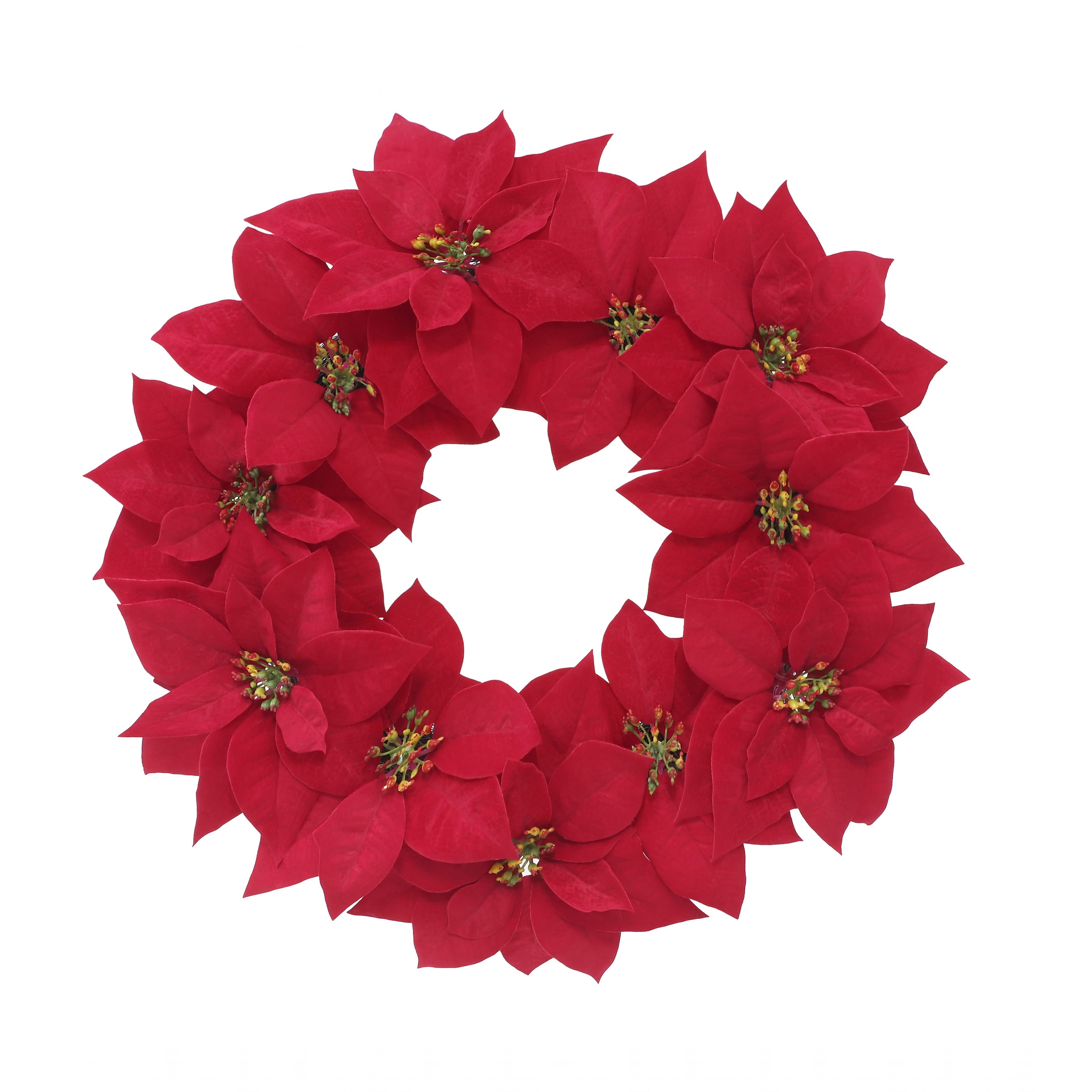 22&#x22; Red Poinsettia Wreath by Ashland&#xAE;