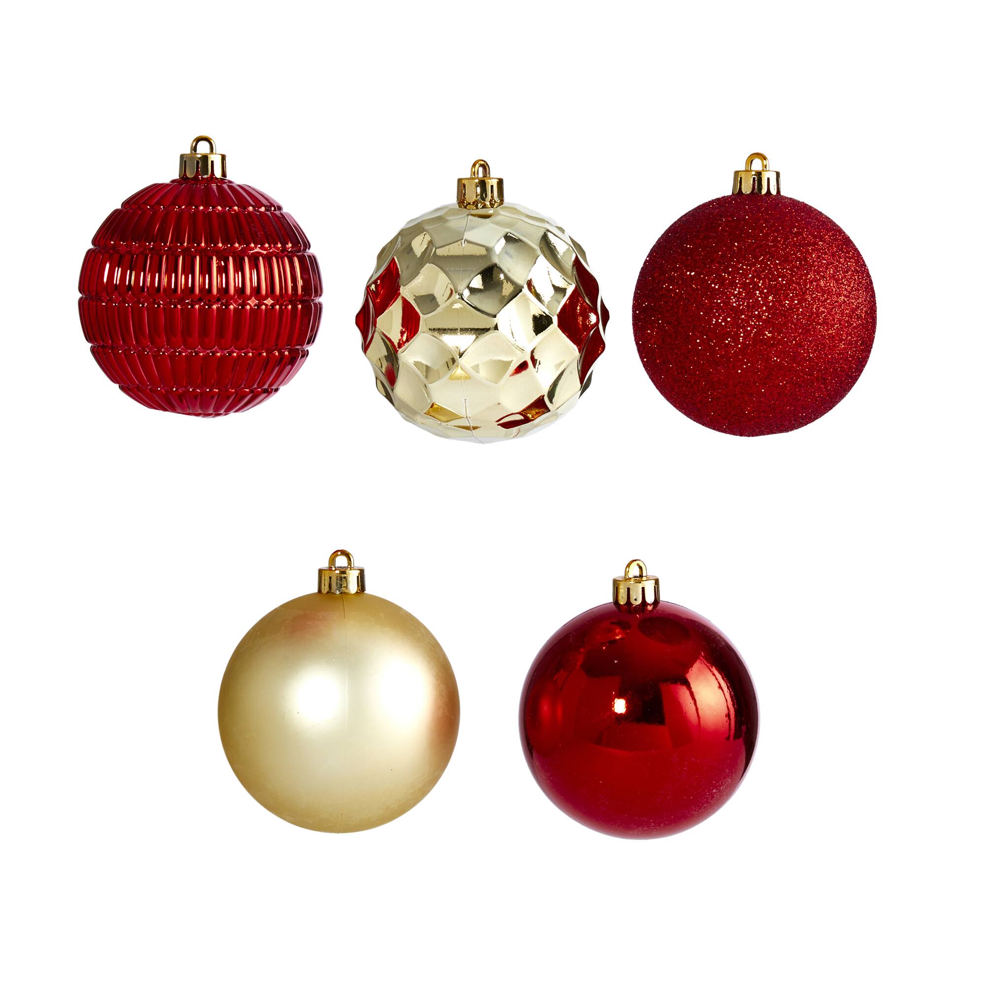 40ct. 3" Red & Gold Shatterproof Ball Ornaments