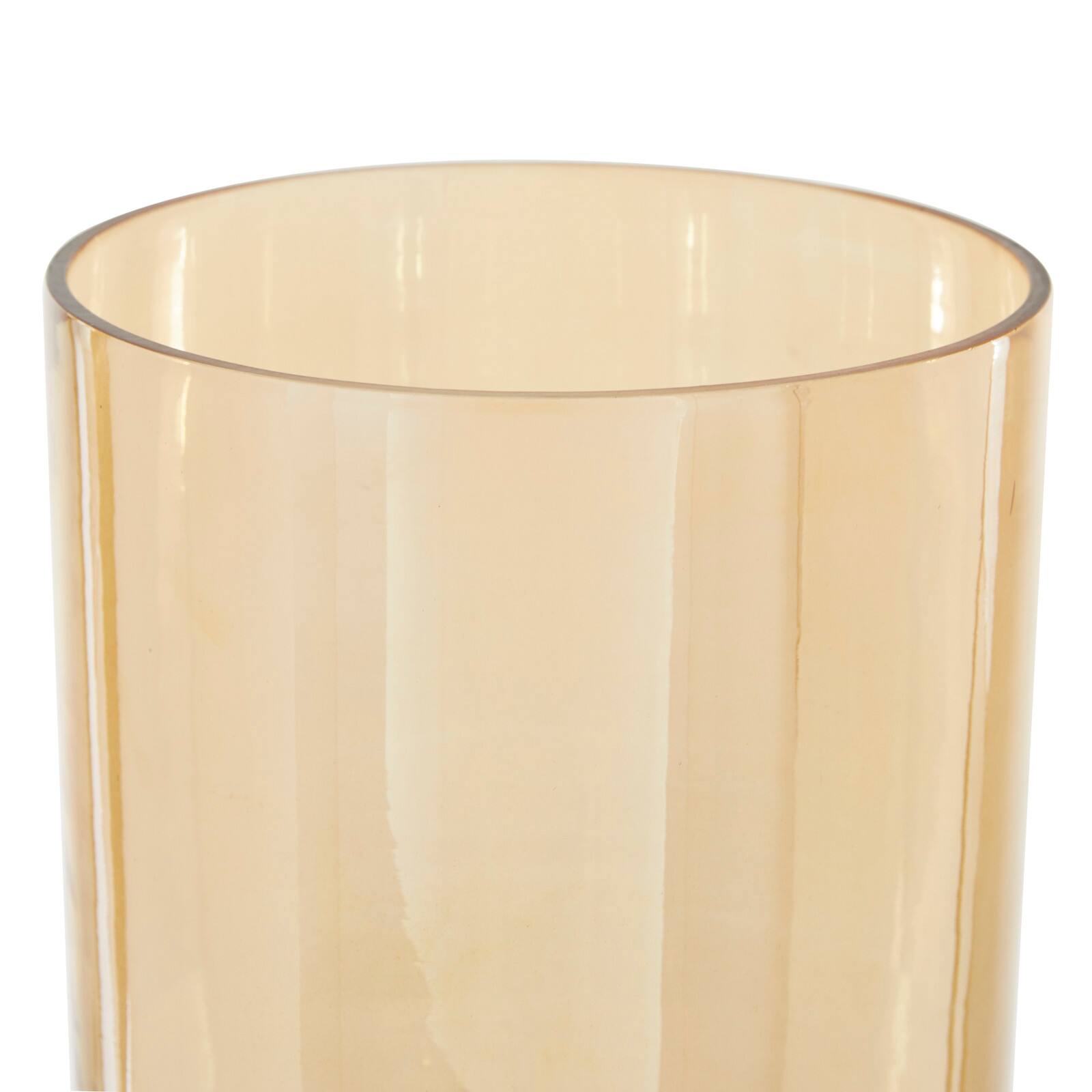 19&#x22; Gold Aluminum &#x26; Glass Traditional Candlestick Holder