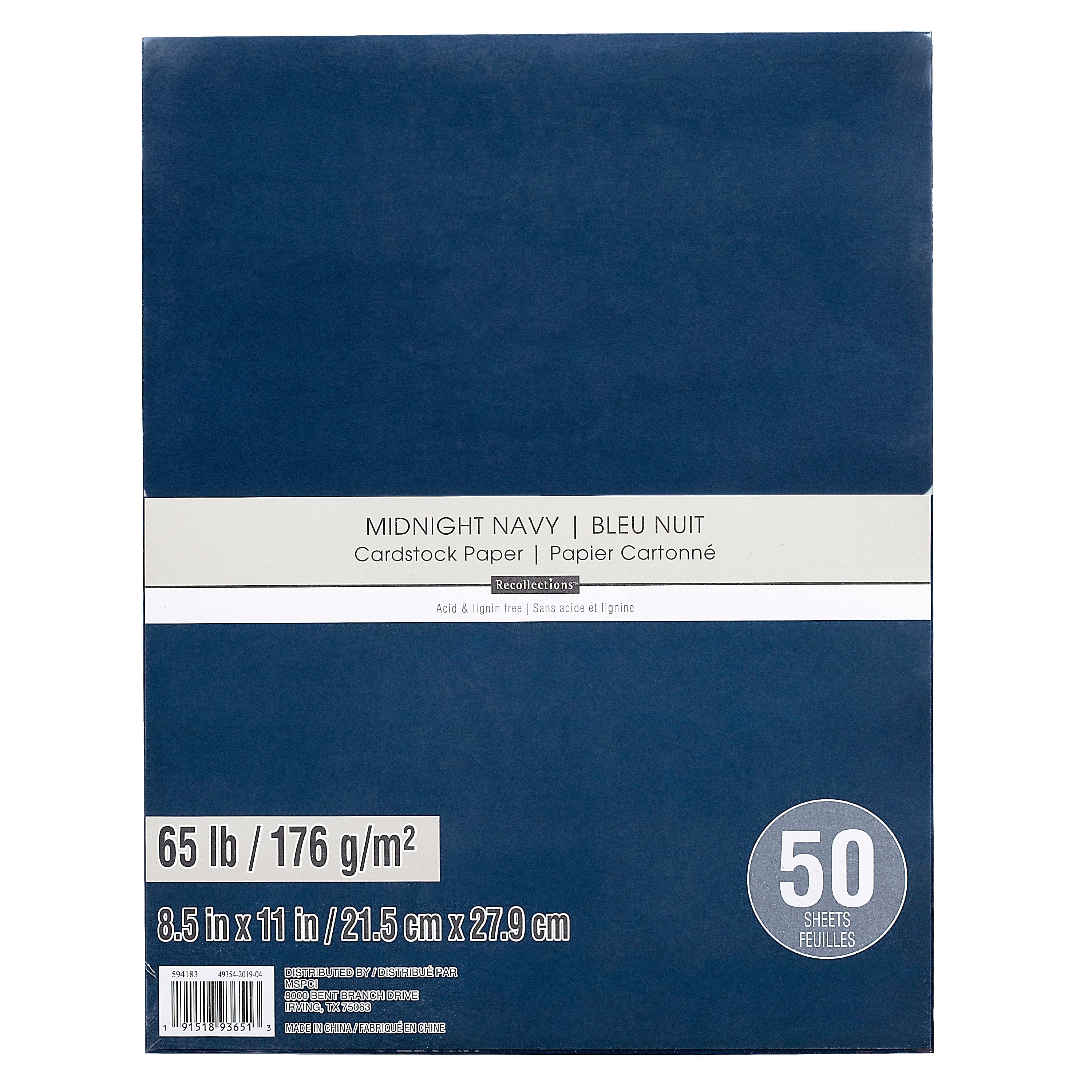 Recollections Cardstock Paper Value Pack 8.5 X 11 Navy by Recollections