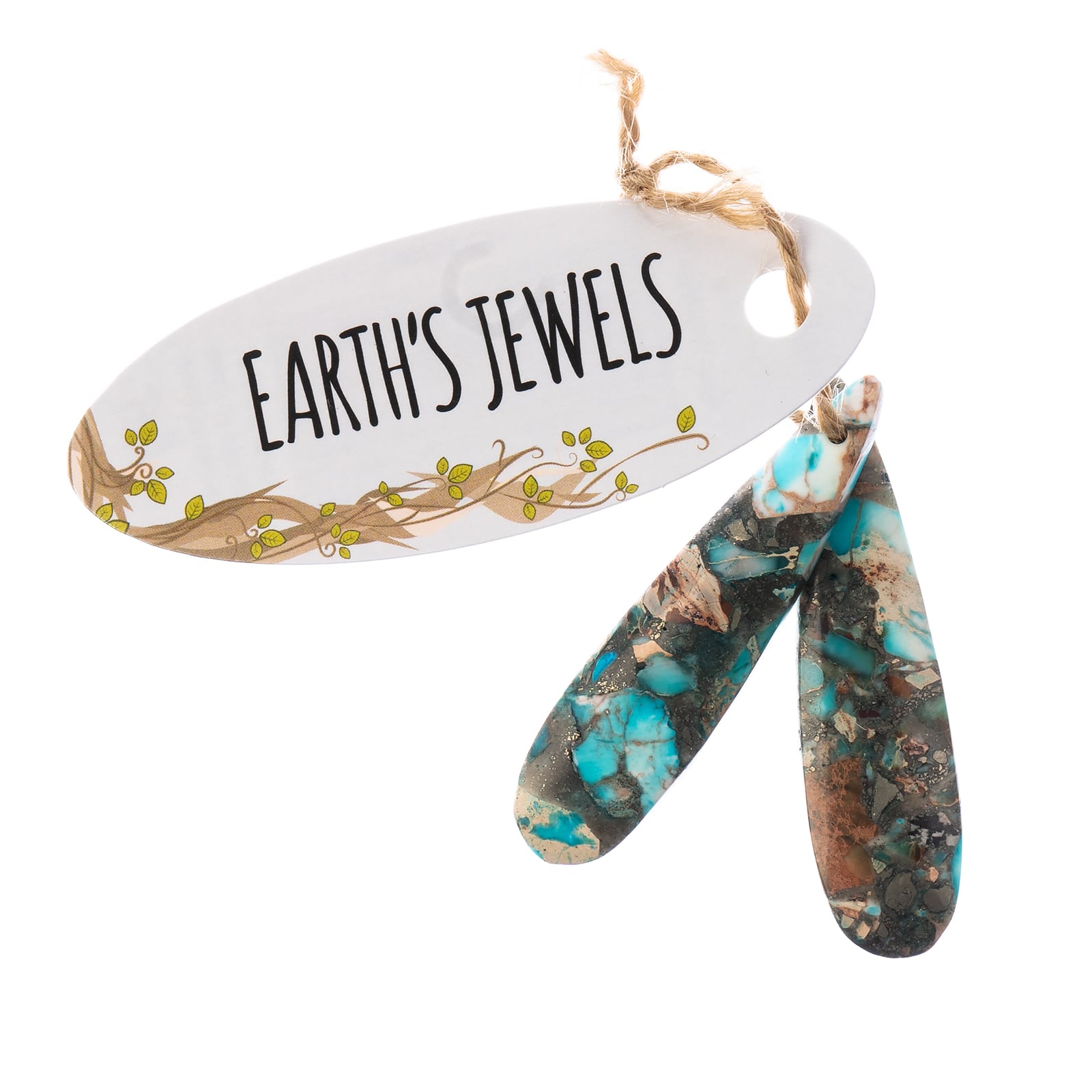John Bead Earth&#x2019;s Jewels Imperial Jasper Teardrop Pendant Slices, 2ct.